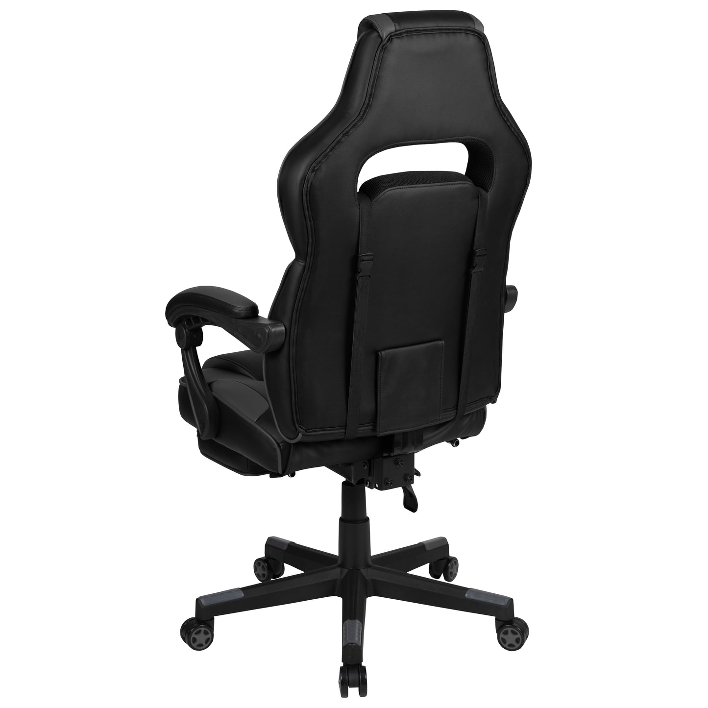 X40 Gaming Chair Racing Ergonomic Computer Chair with Fully Reclining Back/Arms, Slide-Out Footrest, Massaging Lumbar - Black/Gray Black with Gray Trim