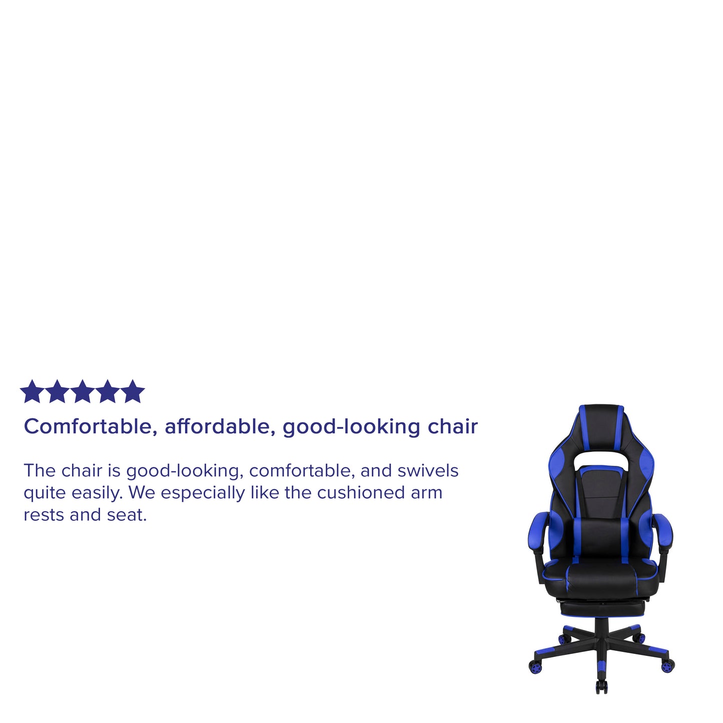 X40 Gaming Chair Racing Ergonomic Computer Chair with Fully Reclining Back/Arms, Slide-Out Footrest, Massaging Lumbar - Black/Blue Black with Blue Trim