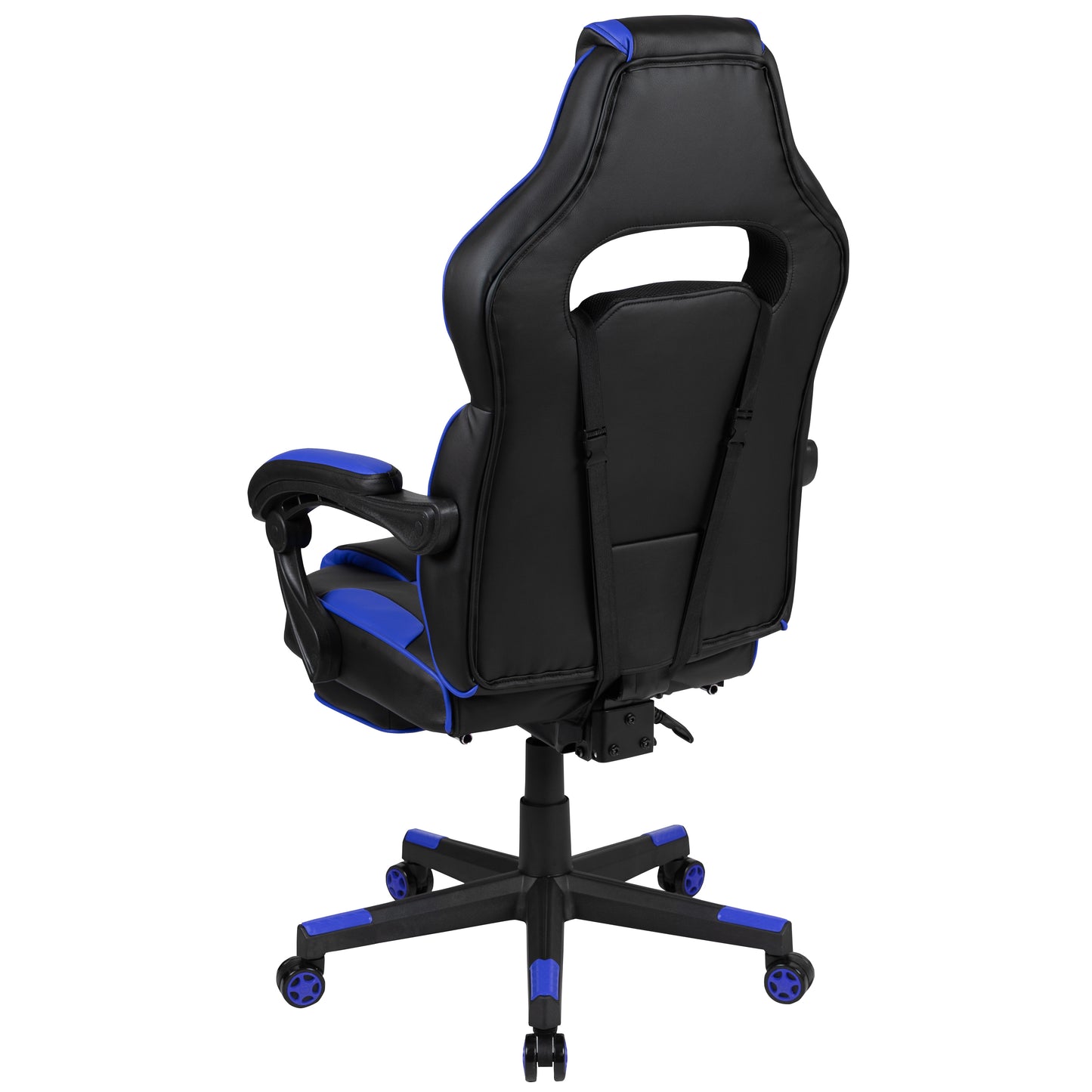 X40 Gaming Chair Racing Ergonomic Computer Chair with Fully Reclining Back/Arms, Slide-Out Footrest, Massaging Lumbar - Black/Blue Black with Blue Trim
