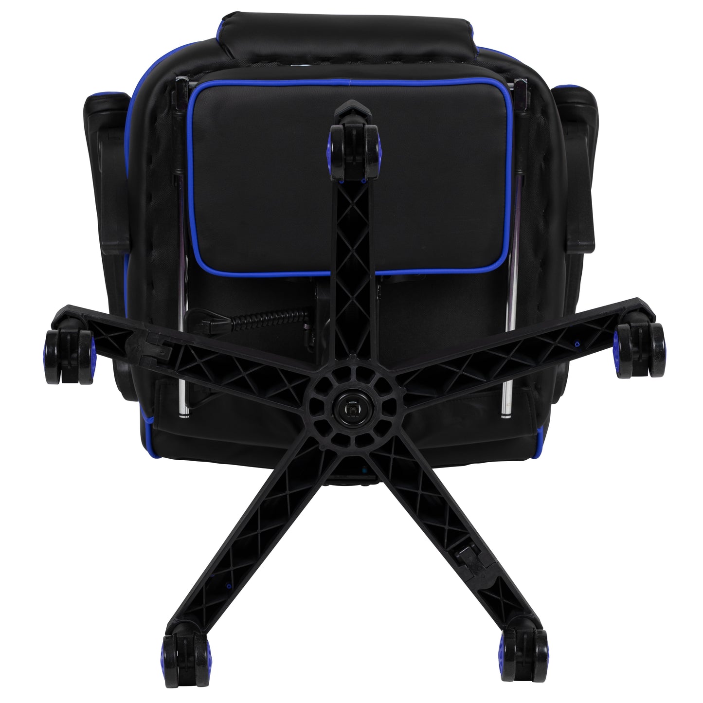 X40 Gaming Chair Racing Ergonomic Computer Chair with Fully Reclining Back/Arms, Slide-Out Footrest, Massaging Lumbar - Black/Blue Black with Blue Trim