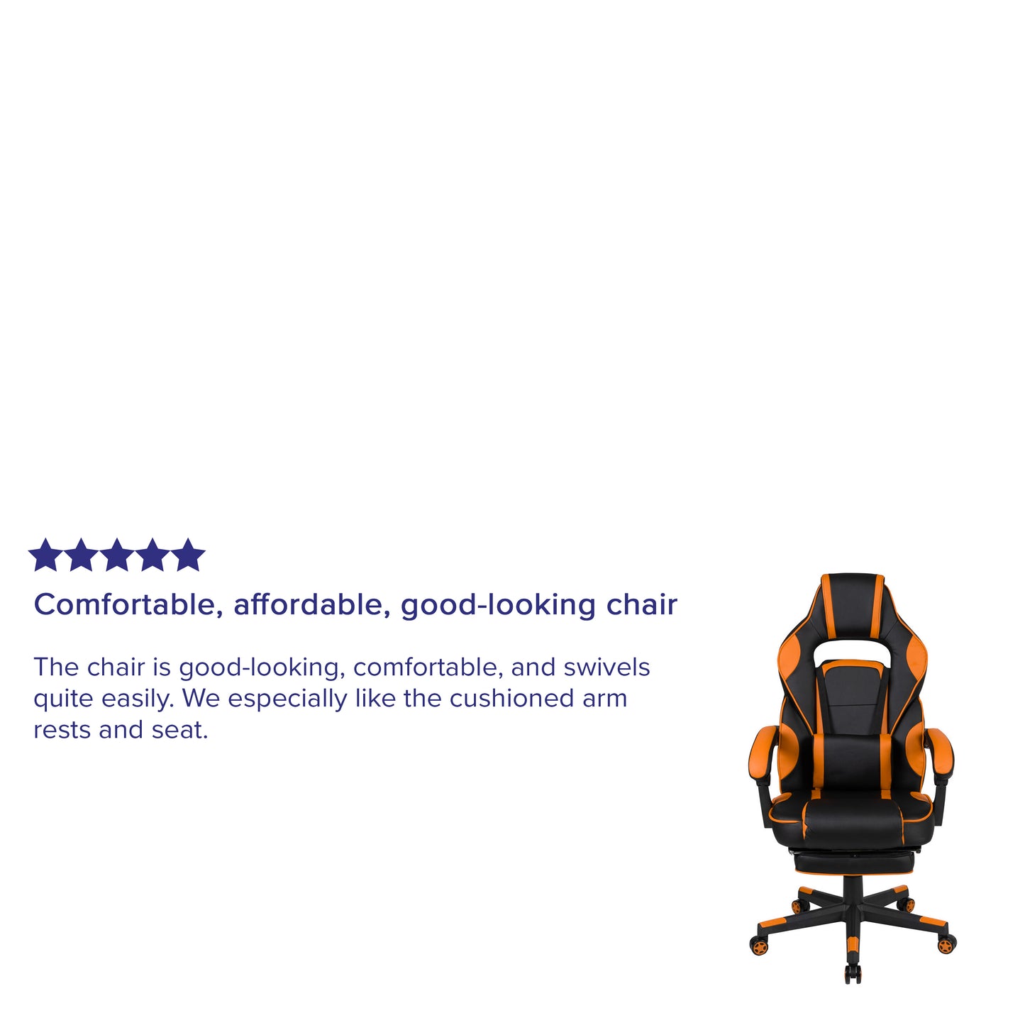 X40 Gaming Chair Racing Ergonomic Computer Chair with Fully Reclining Back/Arms, Slide-Out Footrest, Massaging Lumbar - Black/Orange Black with Orange Trim