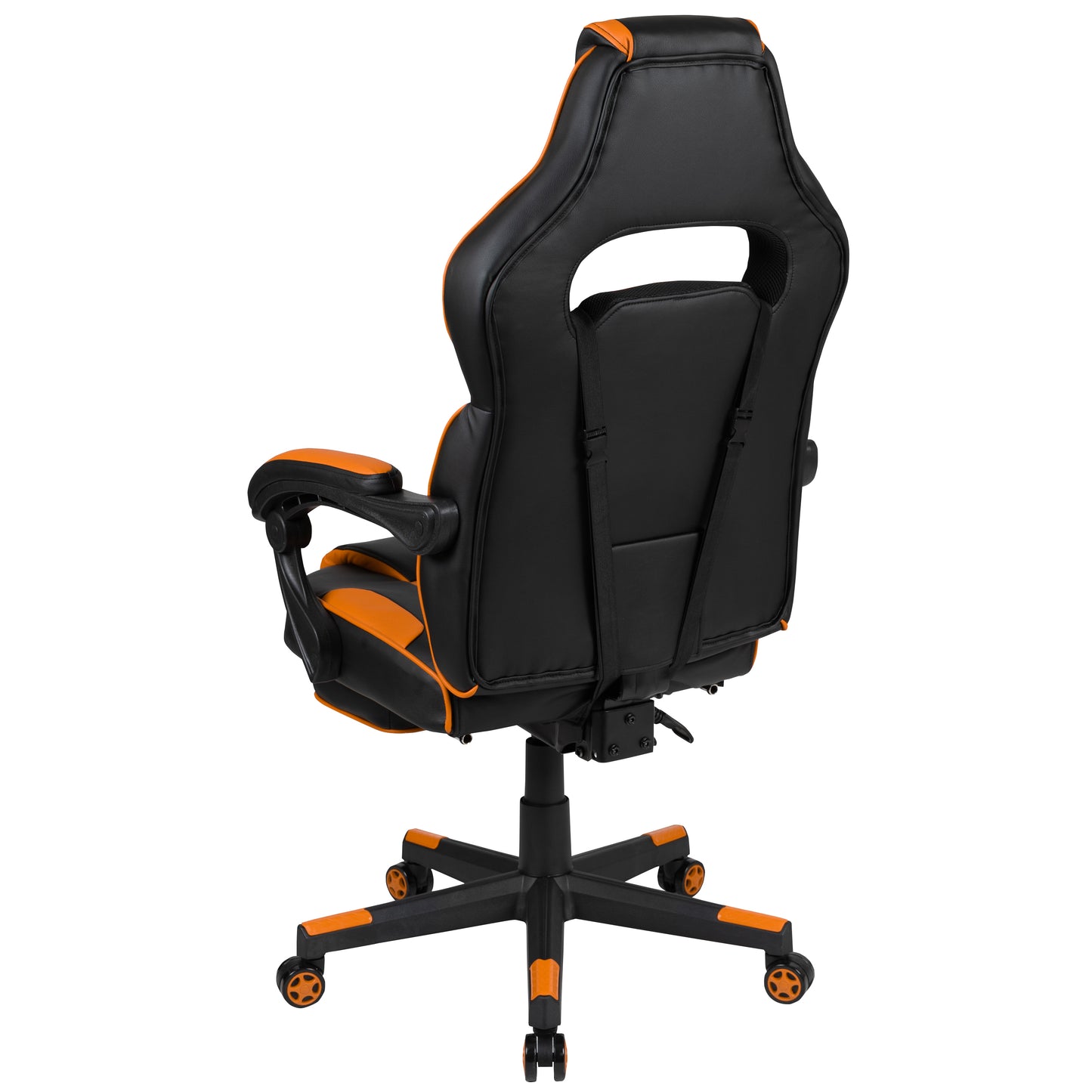 X40 Gaming Chair Racing Ergonomic Computer Chair with Fully Reclining Back/Arms, Slide-Out Footrest, Massaging Lumbar - Black/Orange Black with Orange Trim