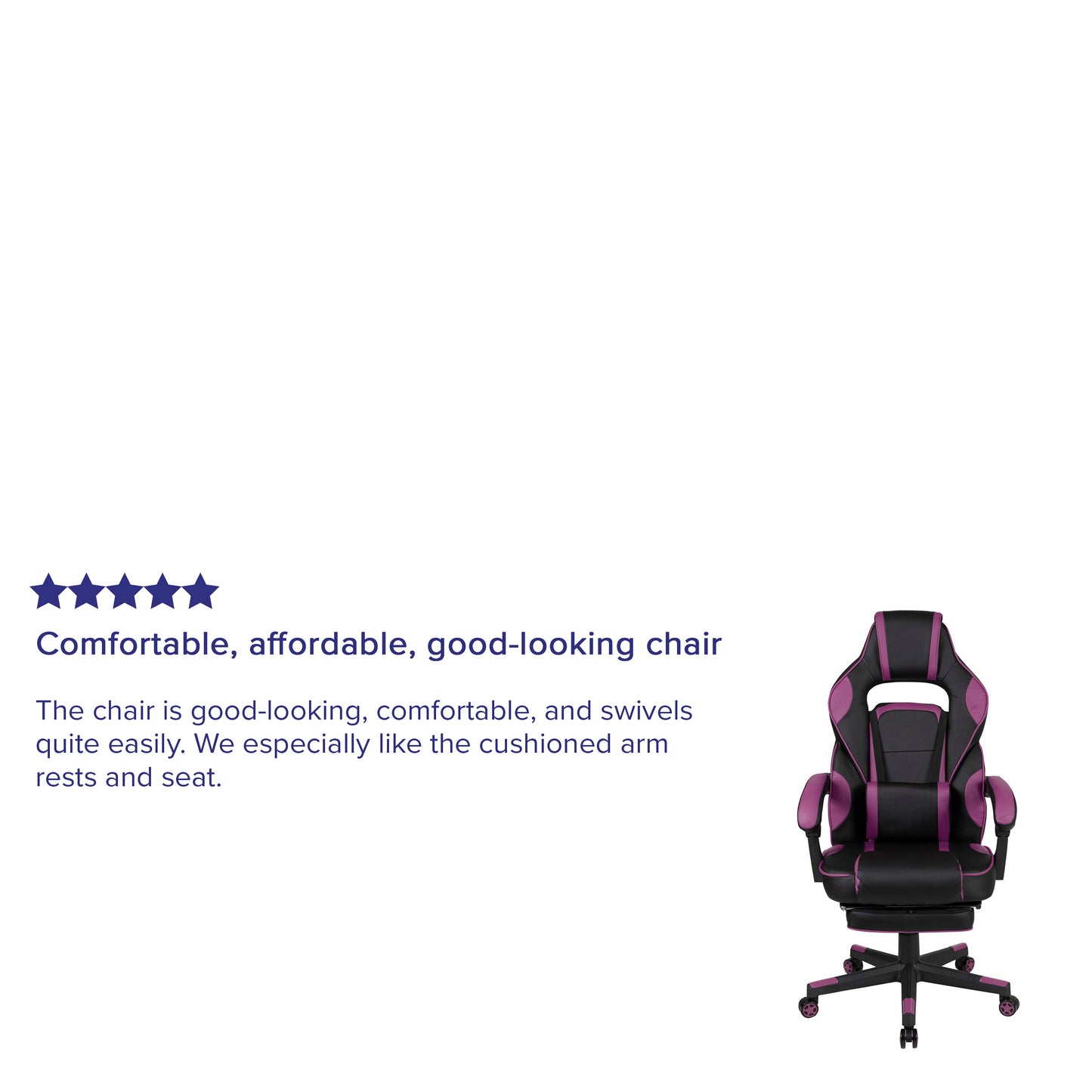 X40 Gaming Chair Racing Ergonomic Computer Chair with Fully Reclining Back/Arms, Slide-Out Footrest, Massaging Lumbar - Black/Purple Black with Purple Trim
