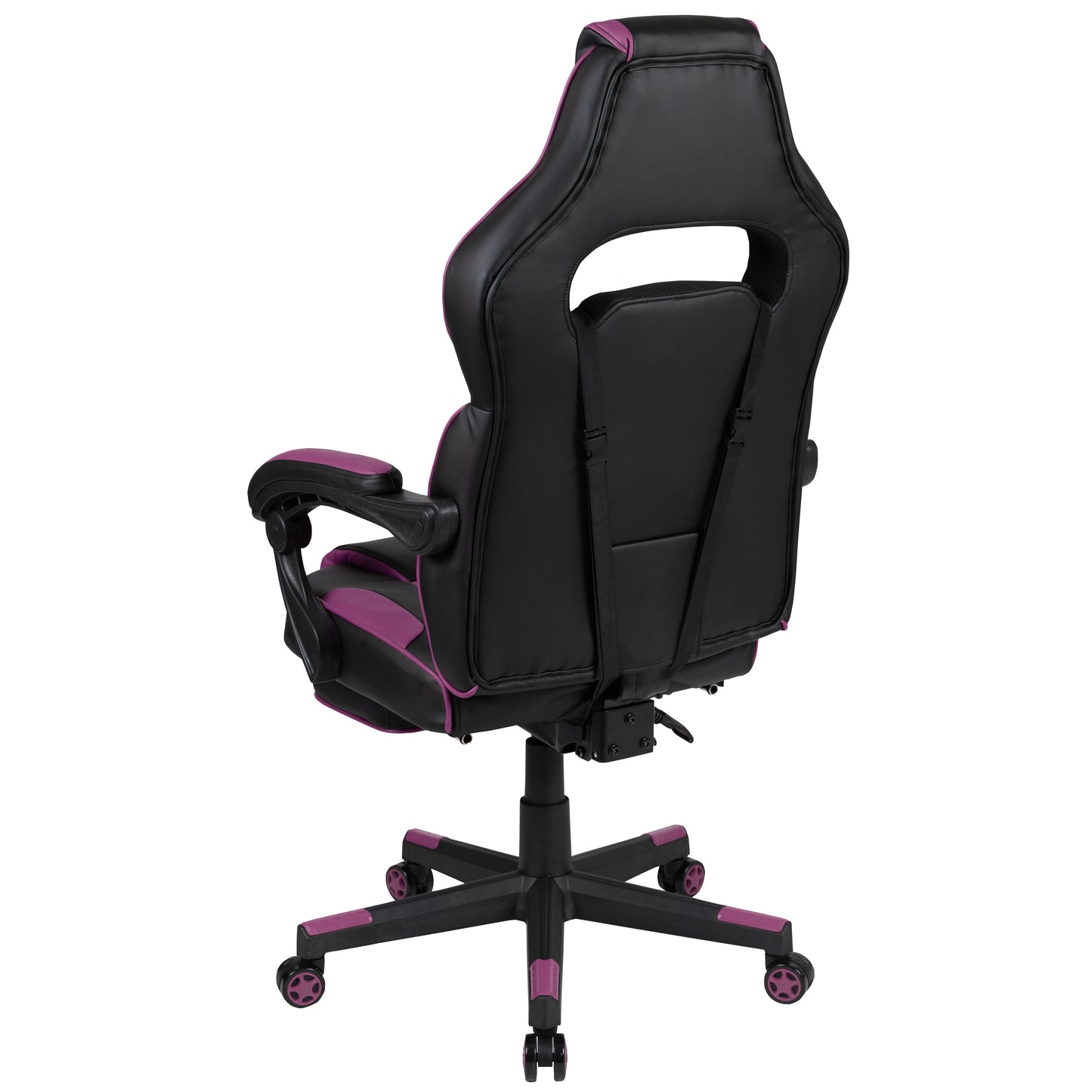 X40 Gaming Chair Racing Ergonomic Computer Chair with Fully Reclining Back/Arms, Slide-Out Footrest, Massaging Lumbar - Black/Purple Black with Purple Trim