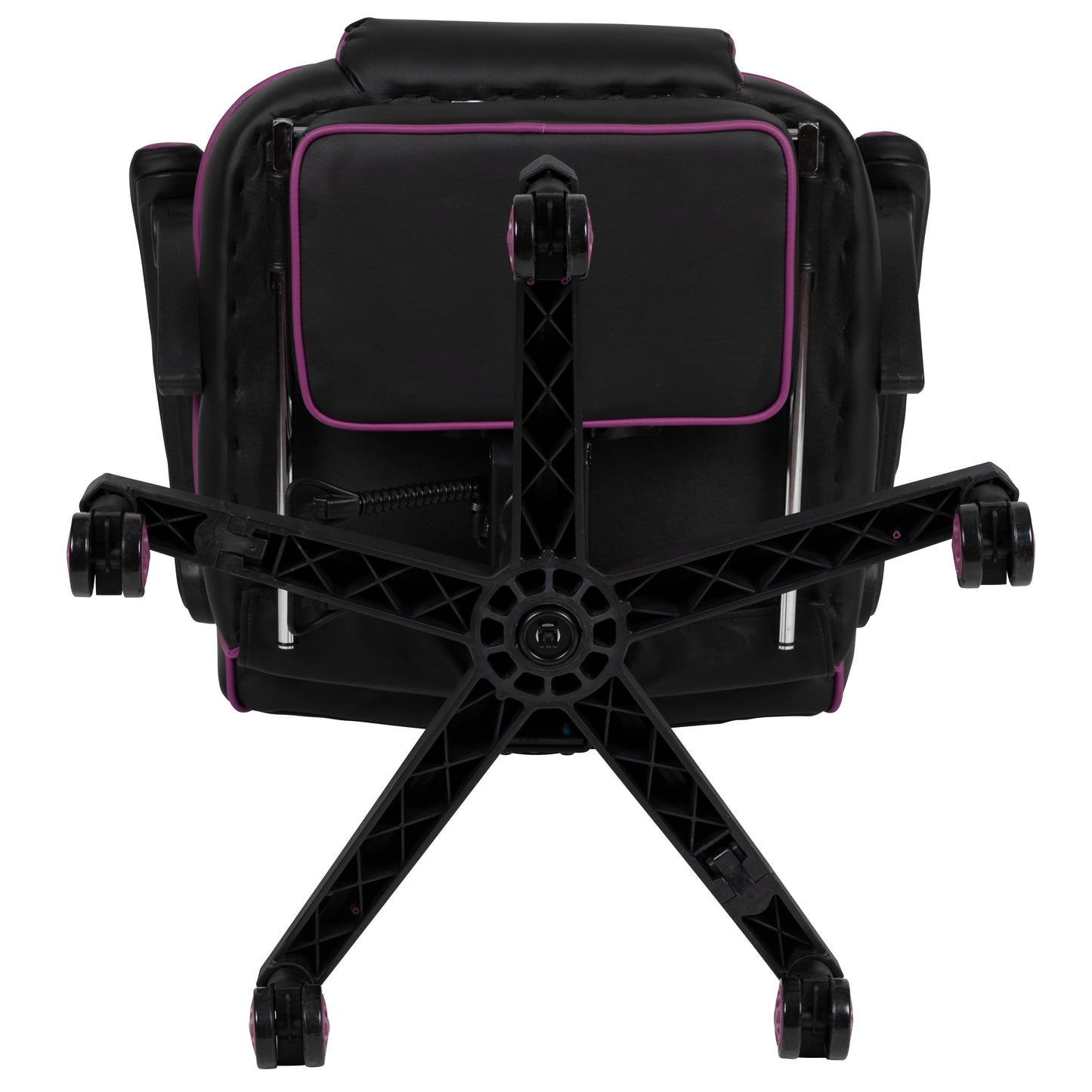 X40 Gaming Chair Racing Ergonomic Computer Chair with Fully Reclining Back/Arms, Slide-Out Footrest, Massaging Lumbar - Black/Purple Black with Purple Trim