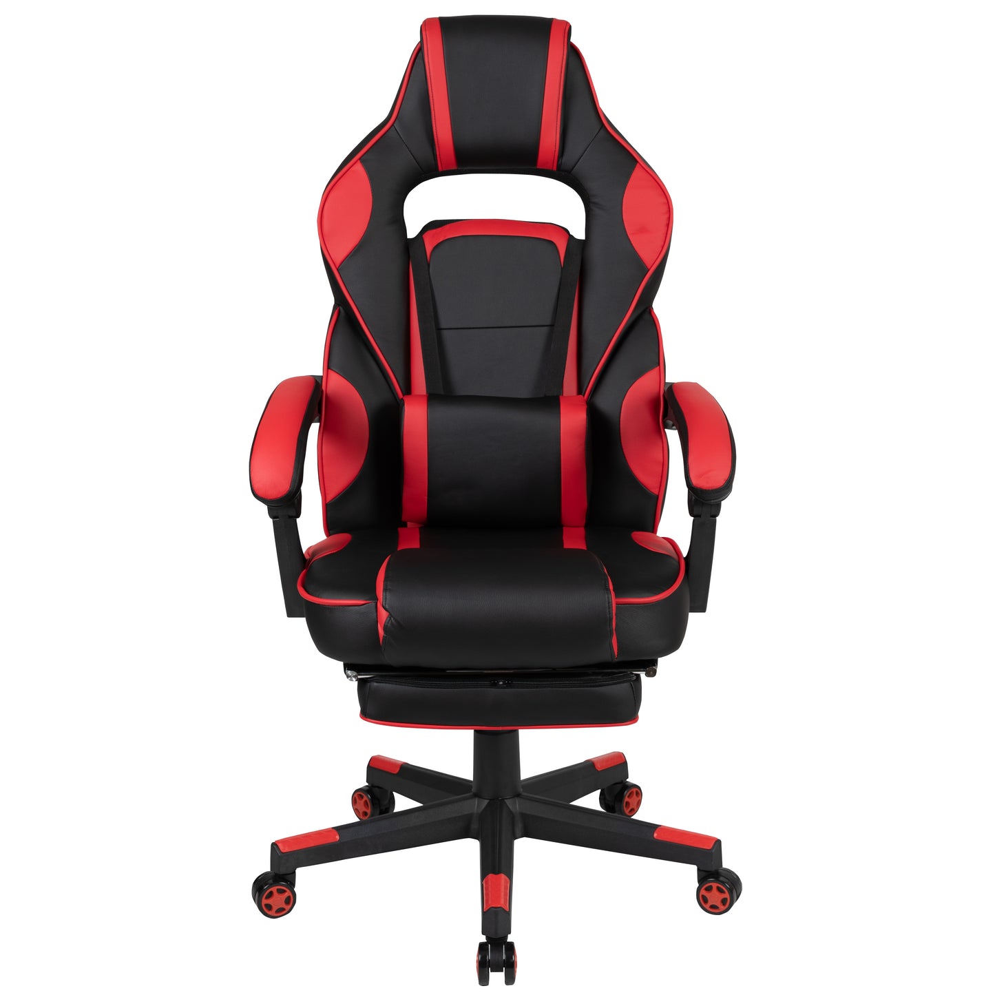 X40 Gaming Chair Racing Ergonomic Computer Chair with Fully Reclining Back/Arms, Slide-Out Footrest, Massaging Lumbar - Red Black with Red Trim