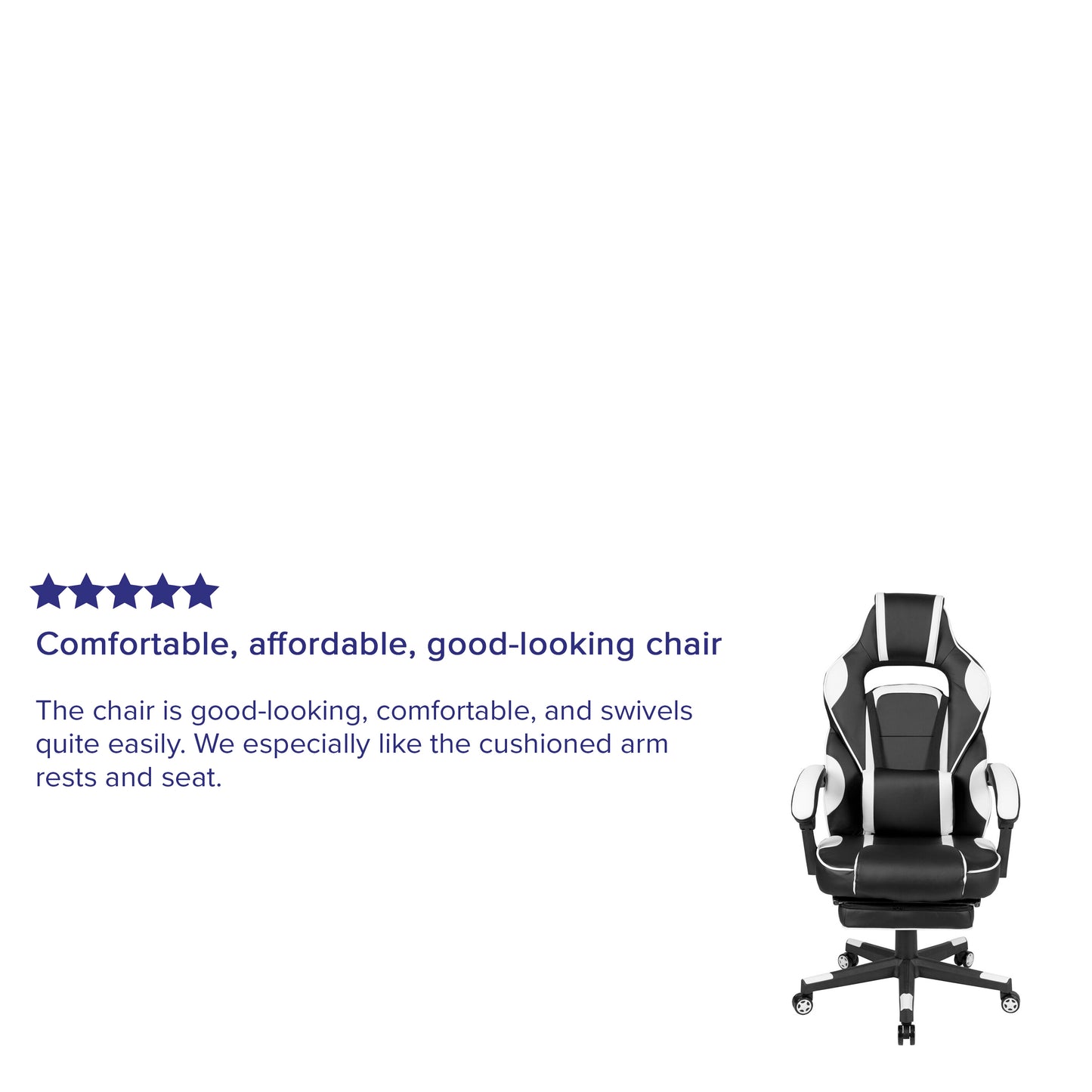 X40 Gaming Chair Racing Ergonomic Computer Chair with Fully Reclining Back/Arms, Slide-Out Footrest, Massaging Lumbar - White Black with White Trim