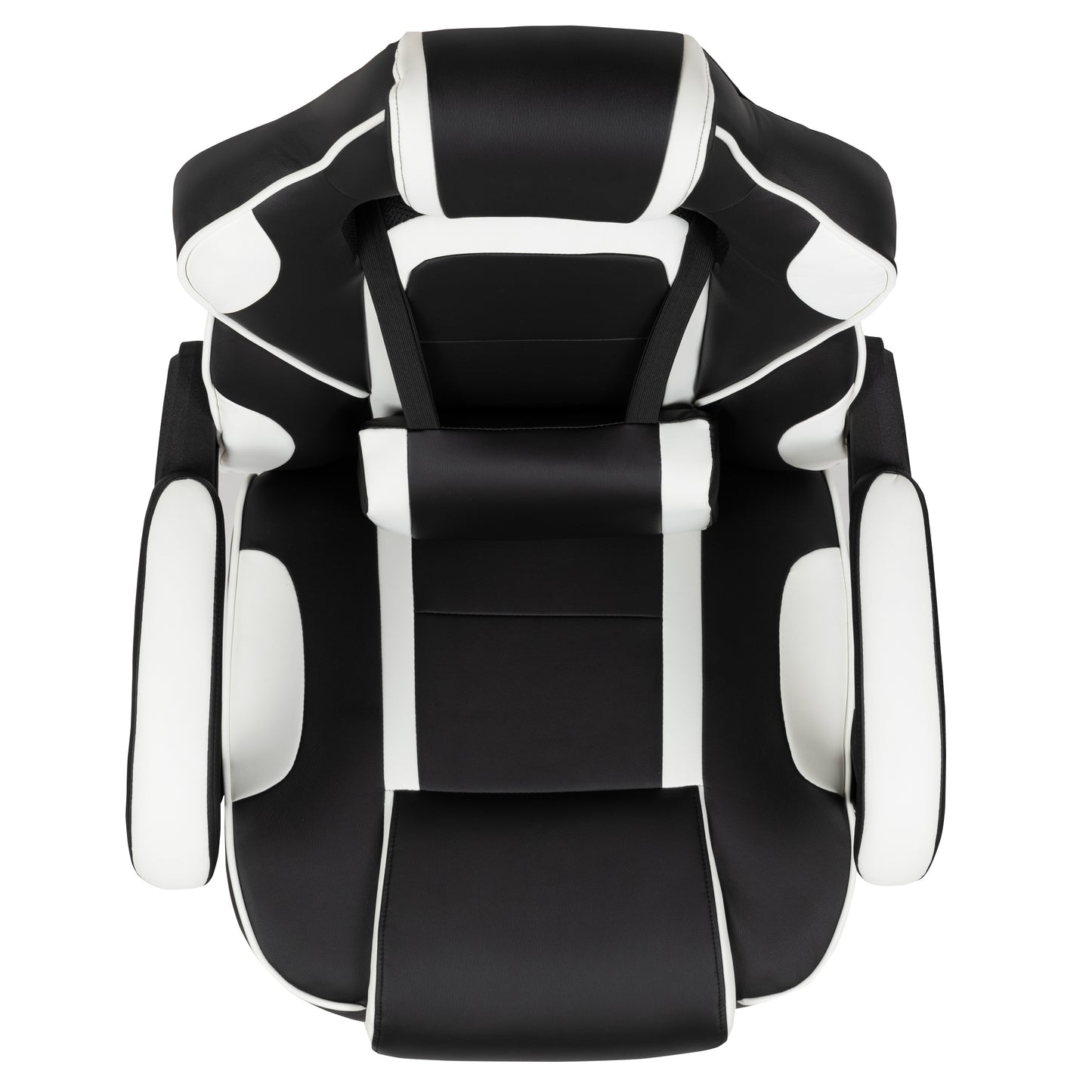 X40 Gaming Chair Racing Ergonomic Computer Chair with Fully Reclining Back/Arms, Slide-Out Footrest, Massaging Lumbar - White Black with White Trim