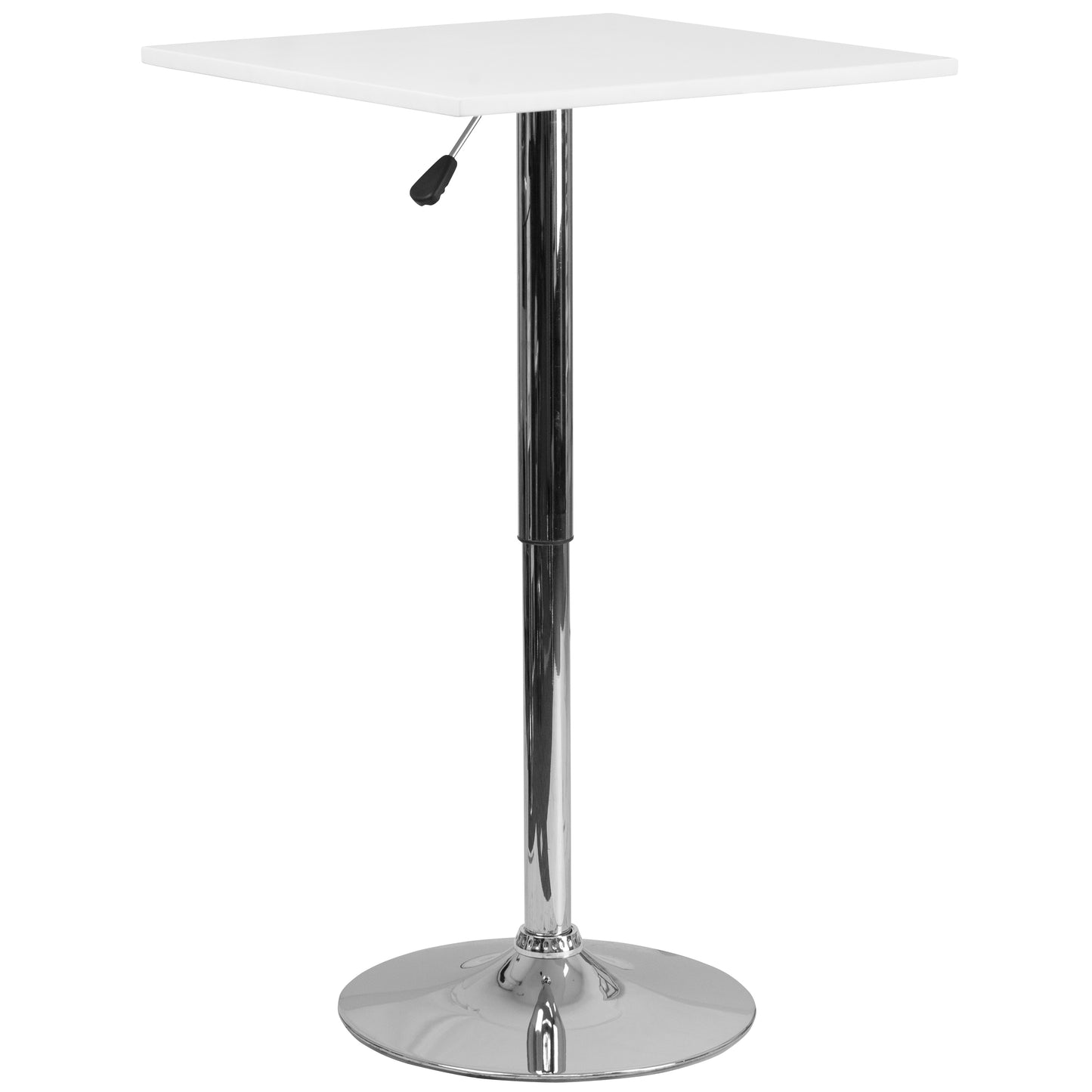 Pearl 23.75'' Square Adjustable Height White Wood Swivel Top Table (Adjustable Range 33'' - 40.5'') White