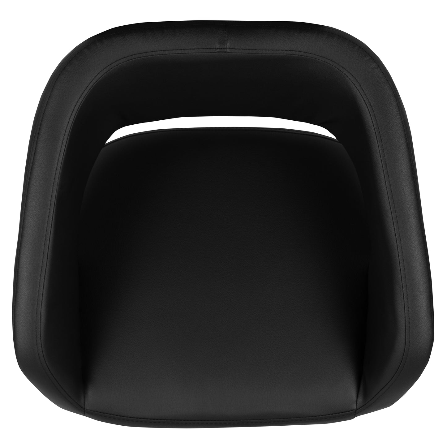 Erik Contemporary Black Vinyl Adjustable Height Barstool with Rounded Mid-Back and Gold Base Black/Gold Frame