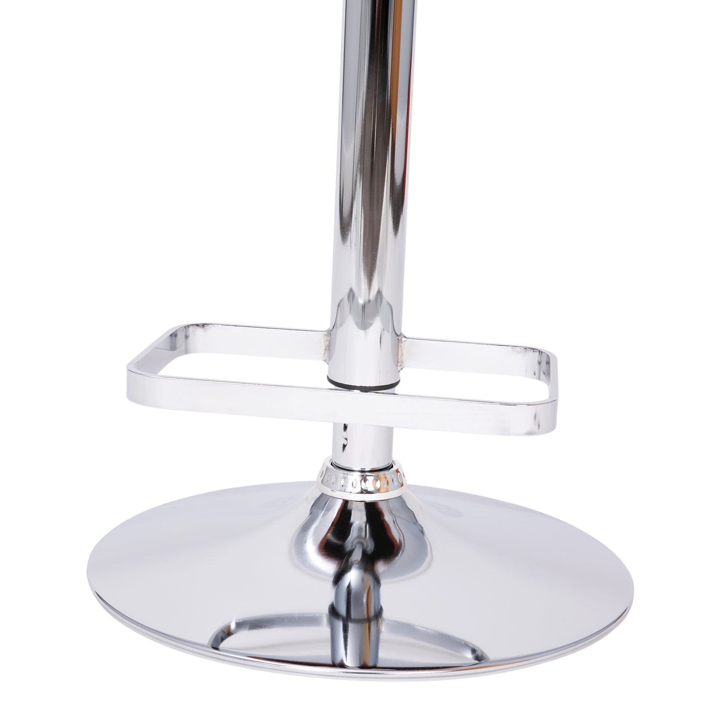 Erik Contemporary Cognac Vinyl Adjustable Height Barstool with Rounded Mid-Back and Chrome Base Cognac Vinyl/Chrome Frame
