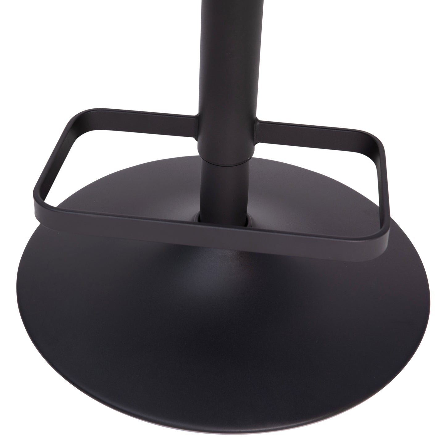 Erik Contemporary Gray Vinyl Adjustable Height Barstool with Rounded Mid-Back and Black Base Gray Vinyl/Black Frame