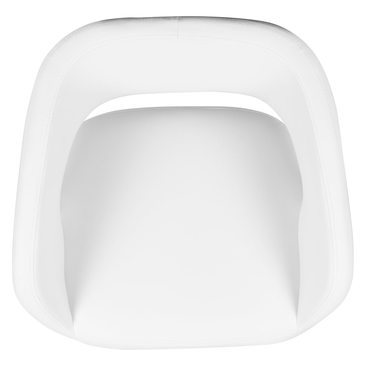 Erik Contemporary White Vinyl Adjustable Height Barstool with Rounded Mid-Back and Gold Base White/Gold Frame