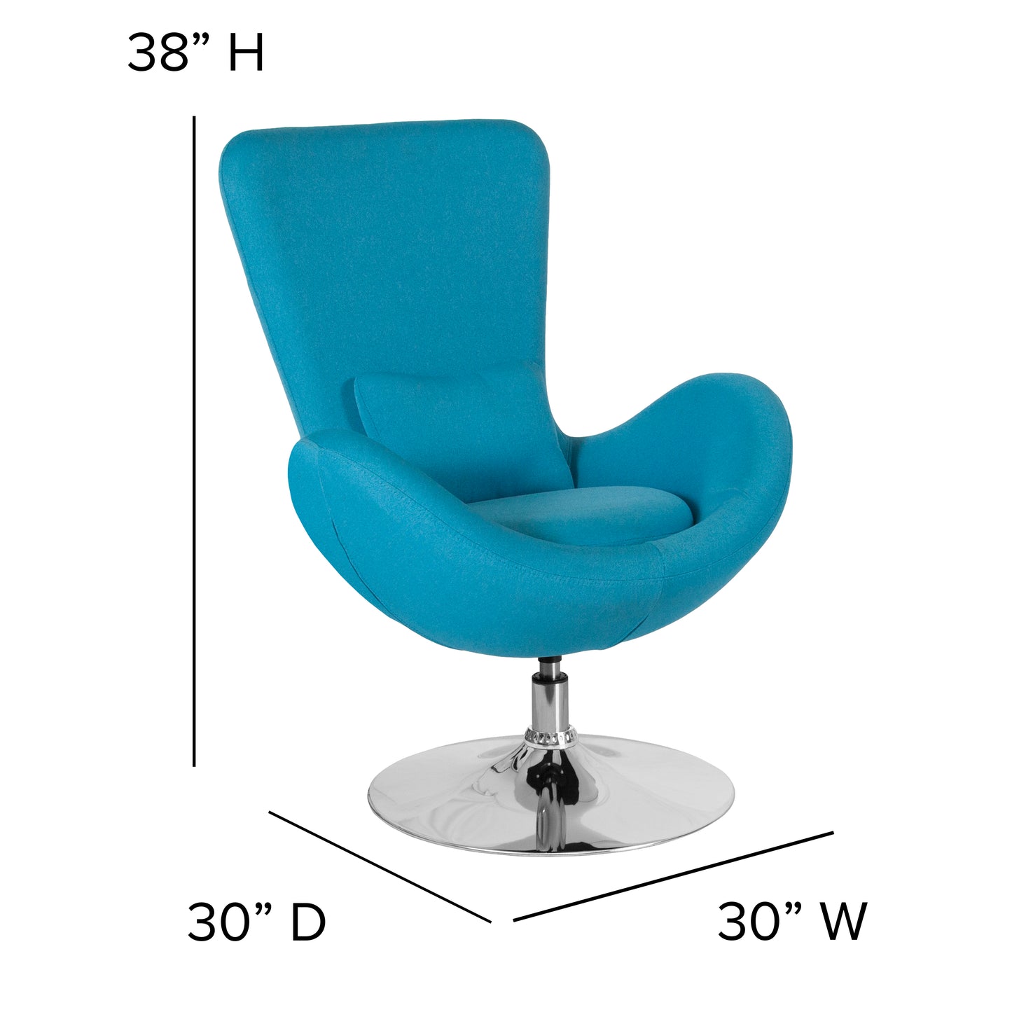 Egg Series Aqua Fabric Side Reception Chair Aqua Fabric