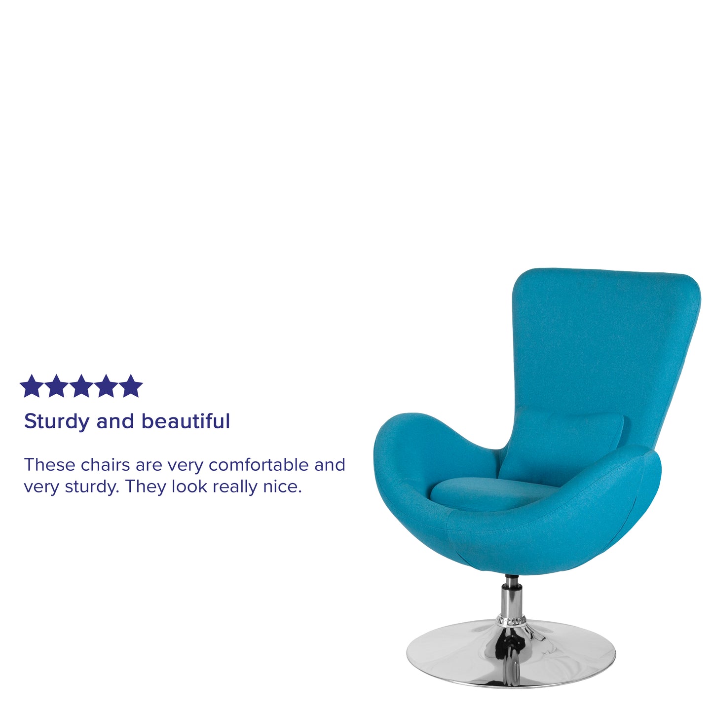 Egg Series Aqua Fabric Side Reception Chair Aqua Fabric