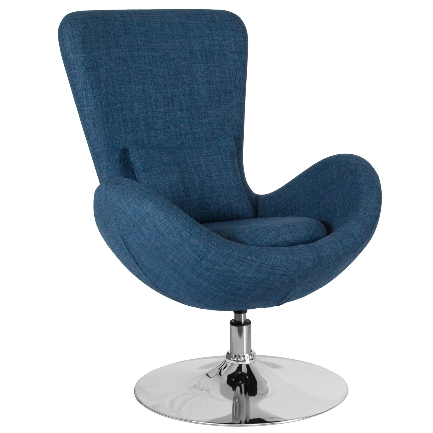 Egg Series Blue Fabric Side Reception Chair Blue Fabric