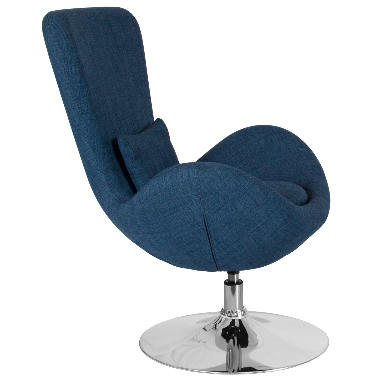 Egg Series Blue Fabric Side Reception Chair Blue Fabric