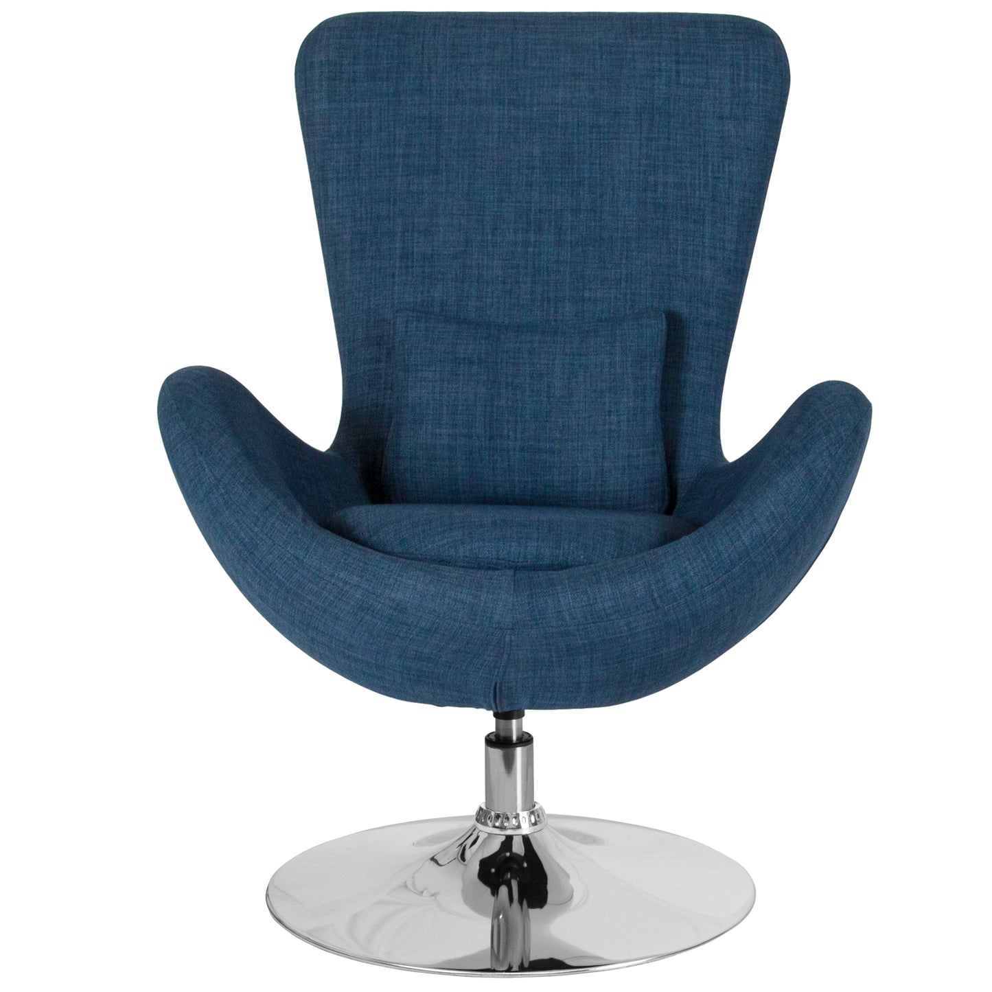 Egg Series Blue Fabric Side Reception Chair Blue Fabric