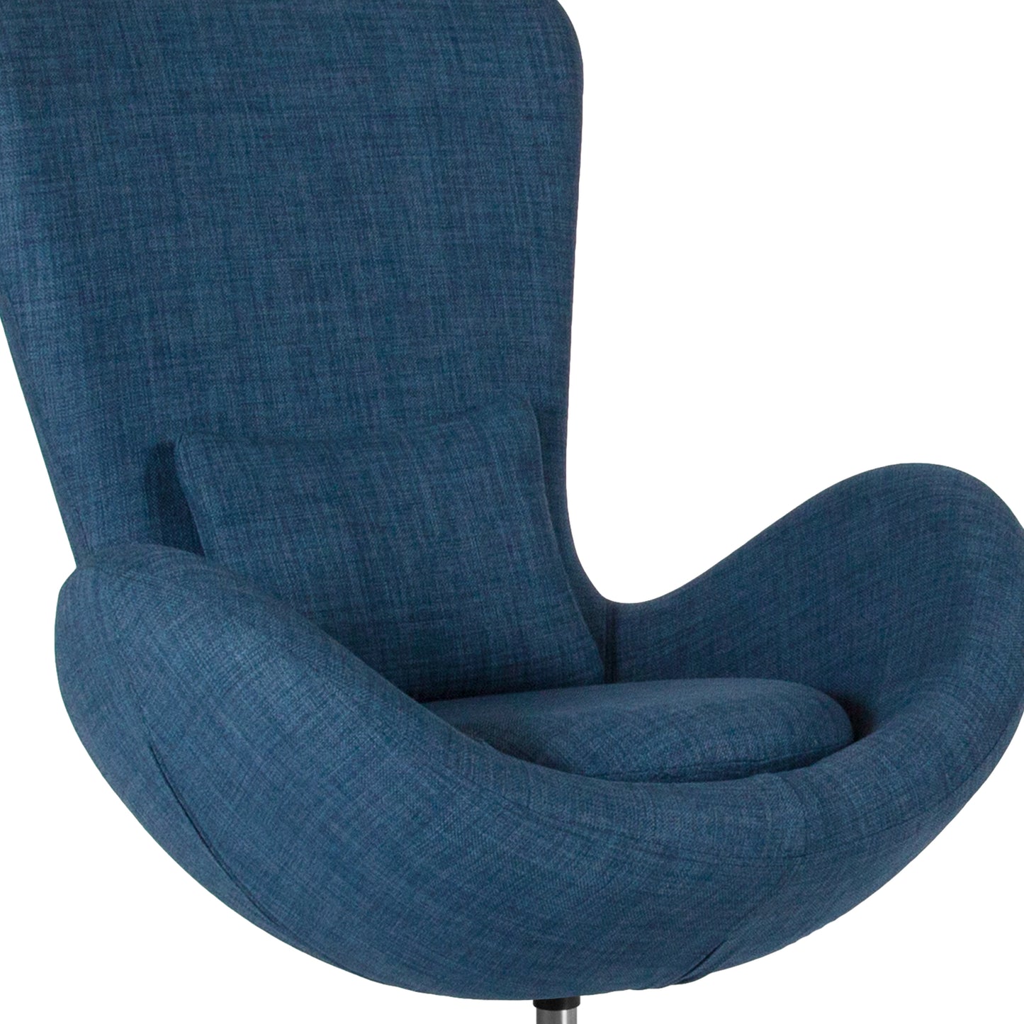 Egg Series Blue Fabric Side Reception Chair Blue Fabric