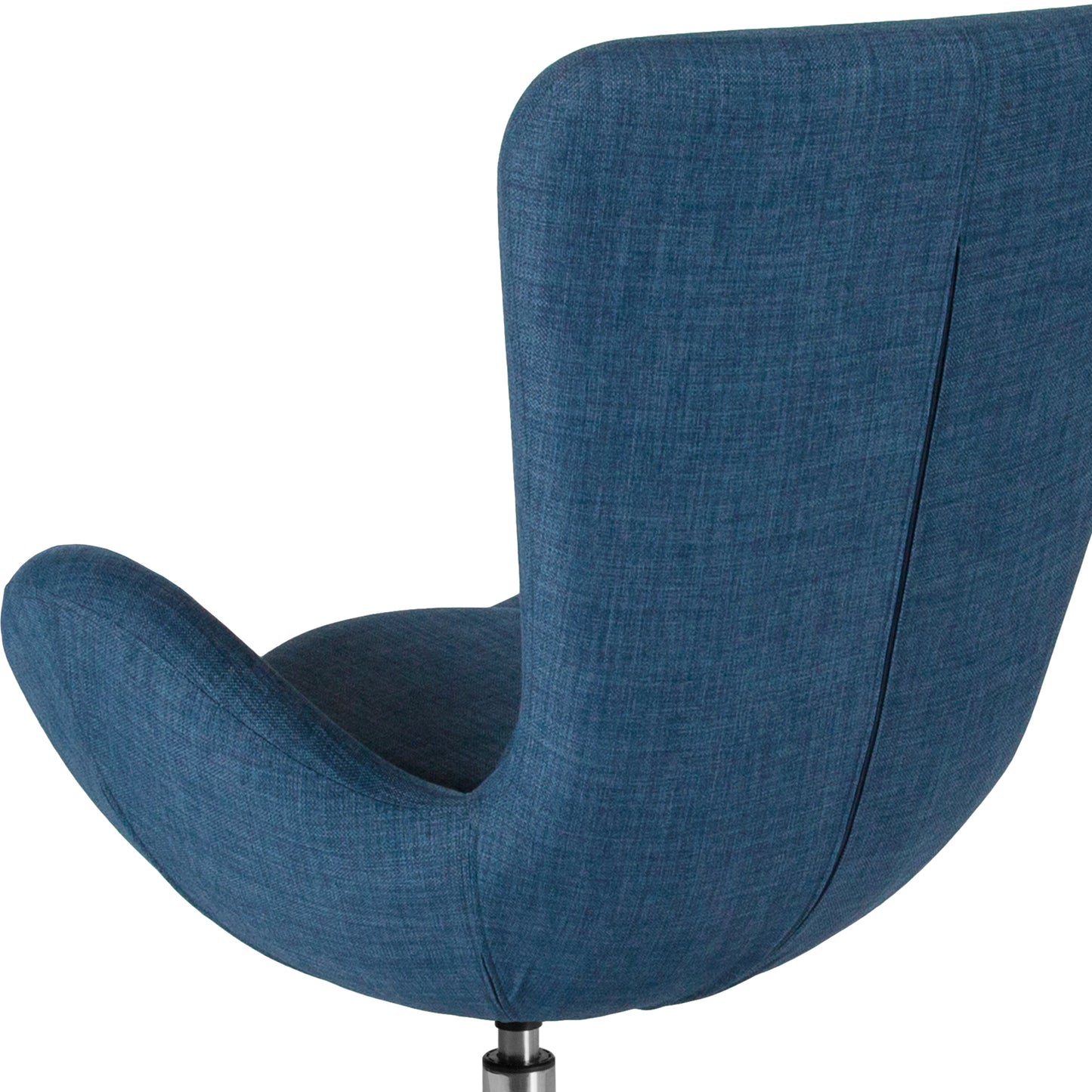 Egg Series Blue Fabric Side Reception Chair Blue Fabric