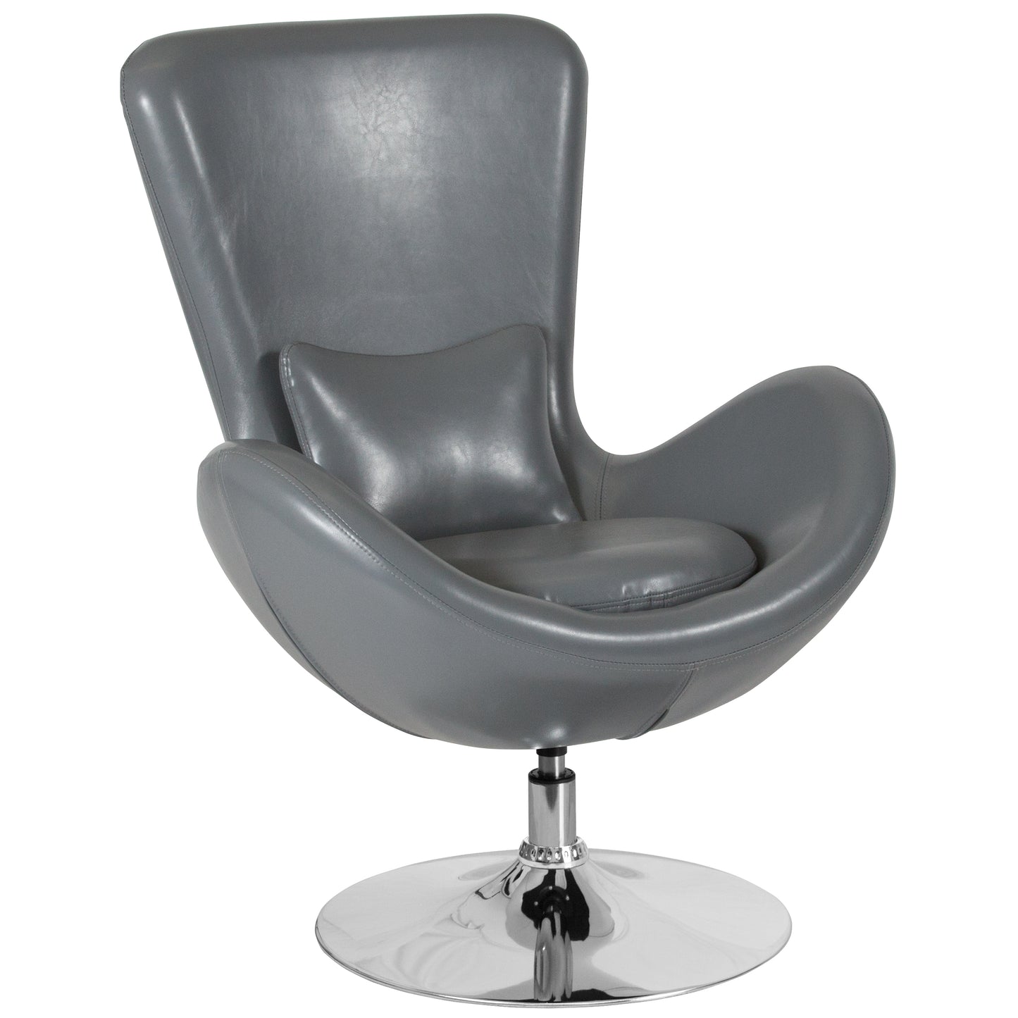 Egg Series Gray LeatherSoft Side Reception Chair Gray LeatherSoft