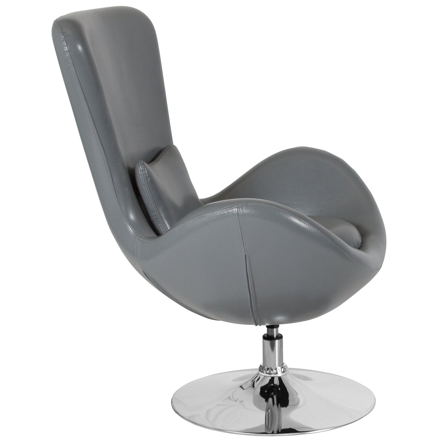 Egg Series Gray LeatherSoft Side Reception Chair Gray LeatherSoft