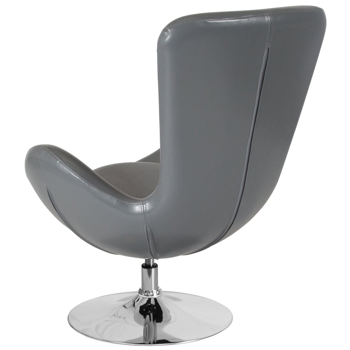 Egg Series Gray LeatherSoft Side Reception Chair Gray LeatherSoft