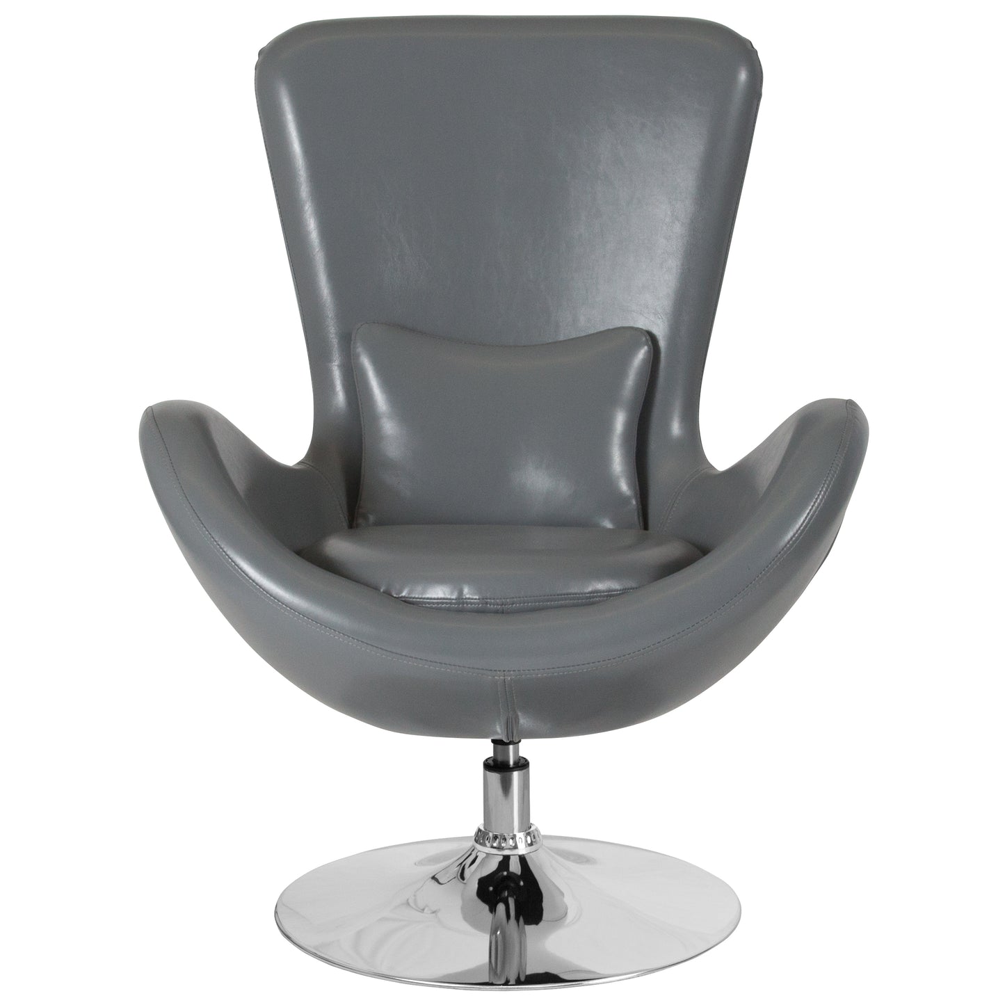 Egg Series Gray LeatherSoft Side Reception Chair Gray LeatherSoft
