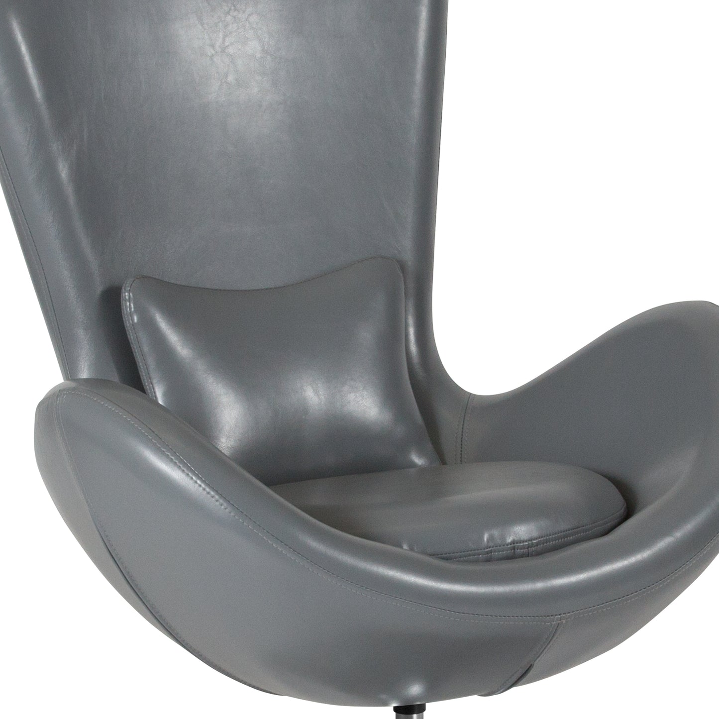 Egg Series Gray LeatherSoft Side Reception Chair Gray LeatherSoft