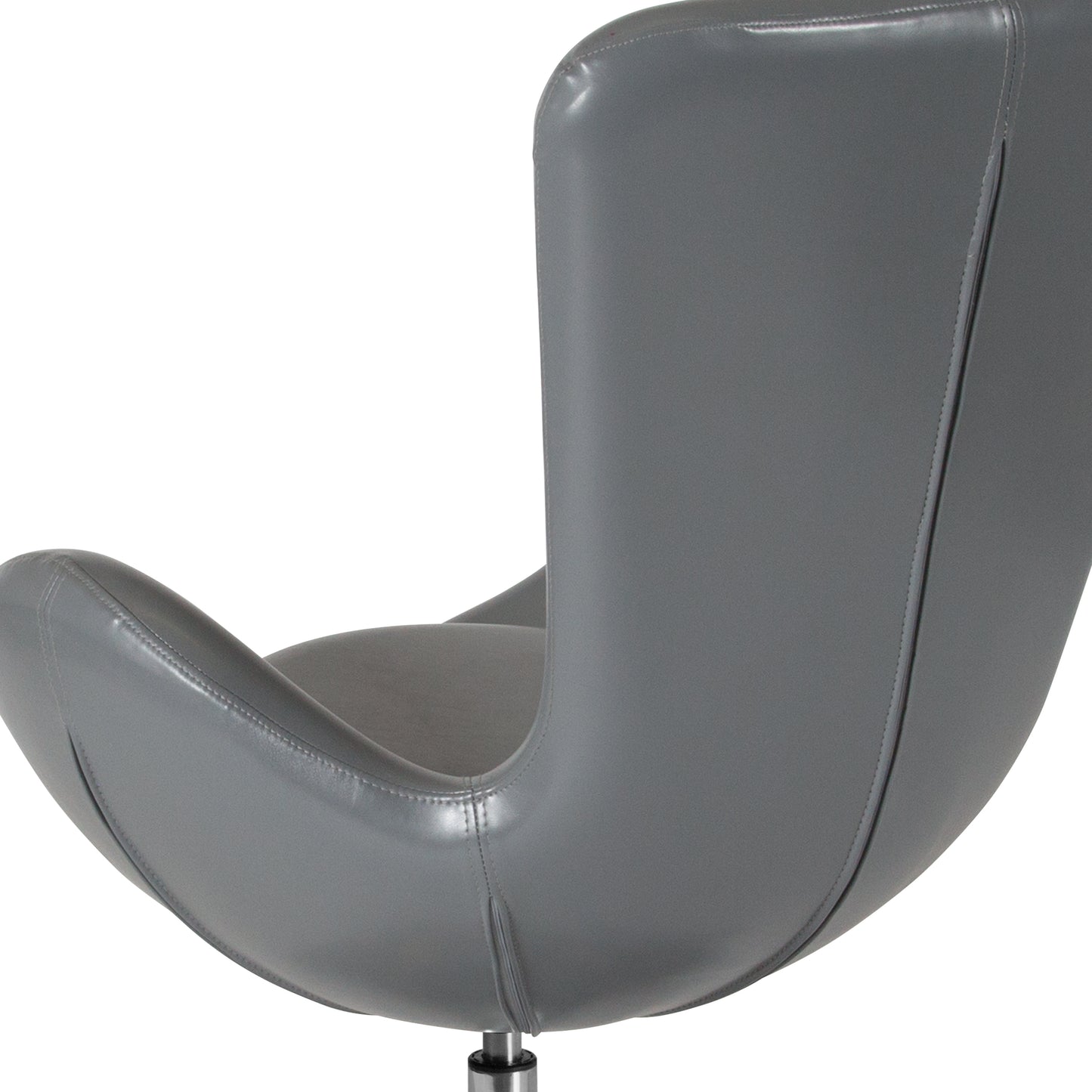 Egg Series Gray LeatherSoft Side Reception Chair Gray LeatherSoft