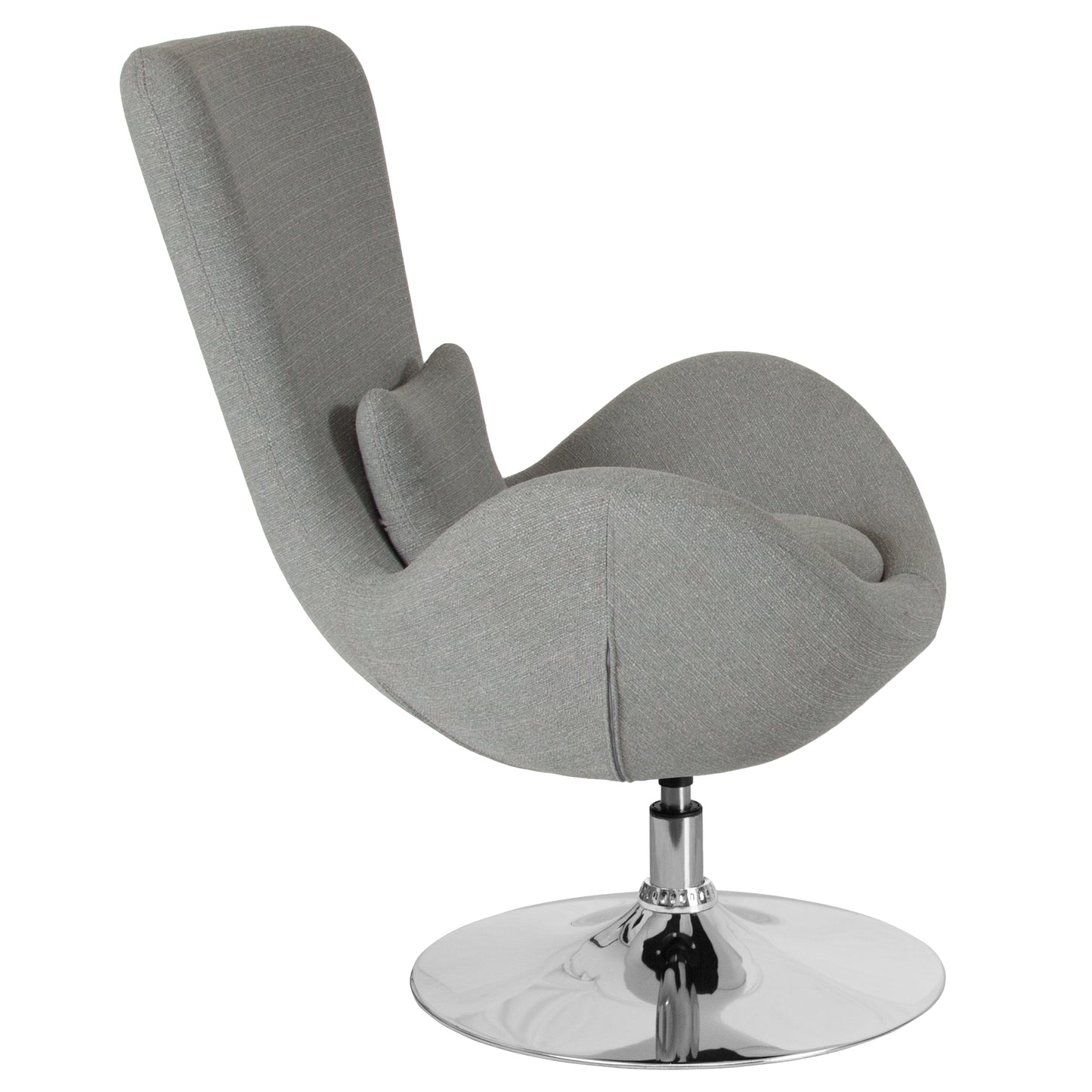 Egg Series Light Gray Fabric Side Reception Chair Light Gray Fabric