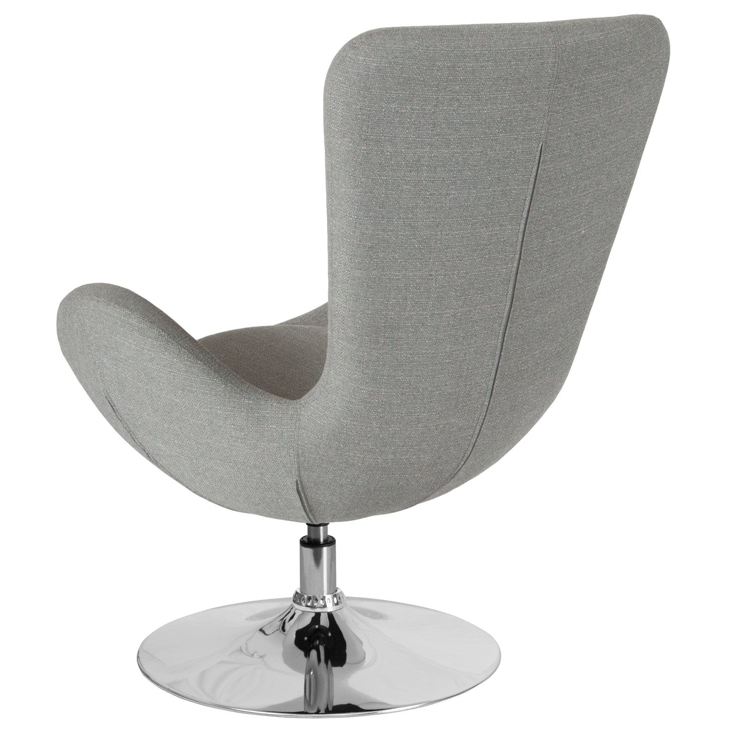 Egg Series Light Gray Fabric Side Reception Chair Light Gray Fabric