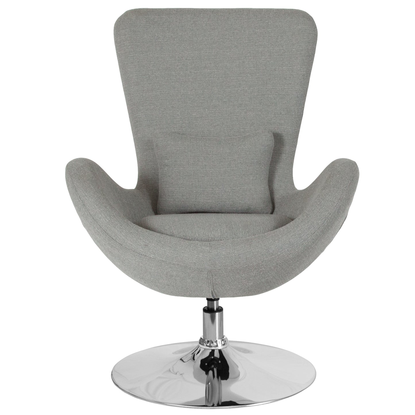 Egg Series Light Gray Fabric Side Reception Chair Light Gray Fabric