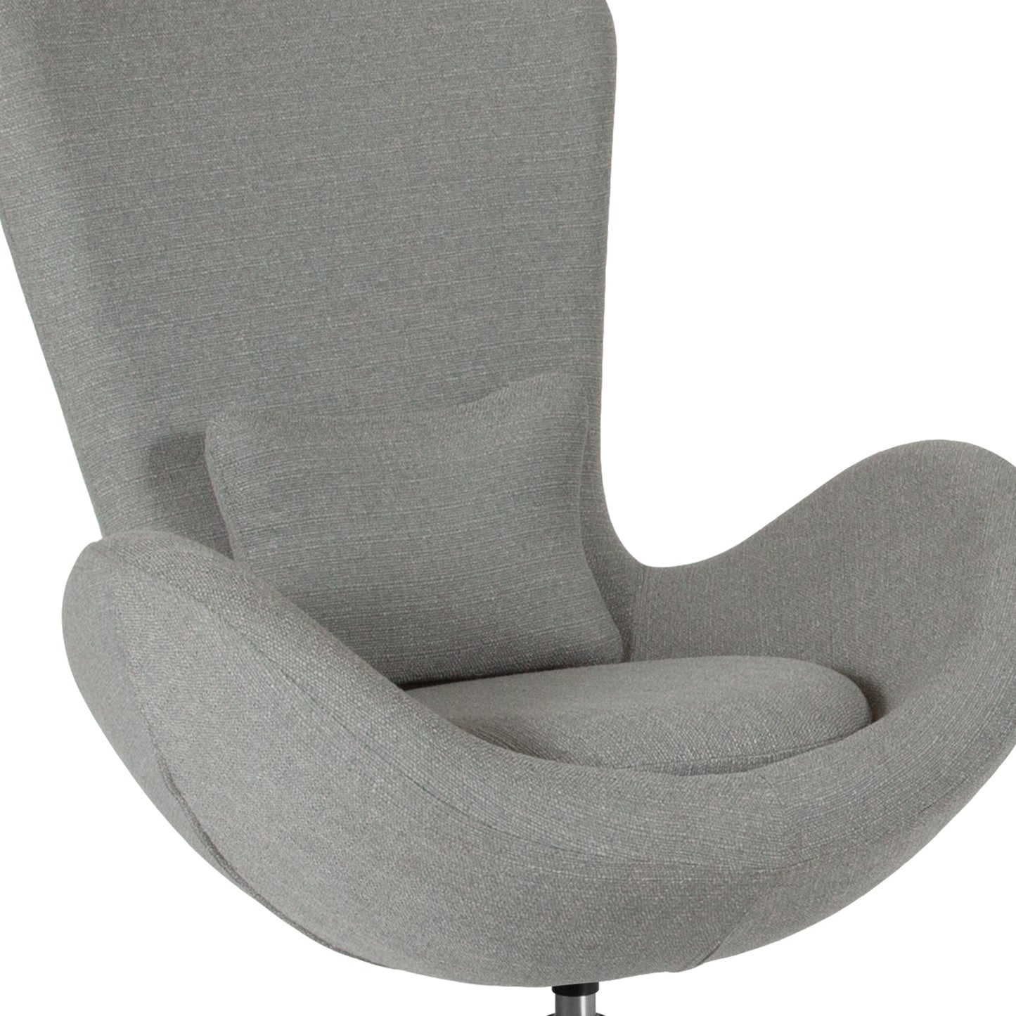 Egg Series Light Gray Fabric Side Reception Chair Light Gray Fabric
