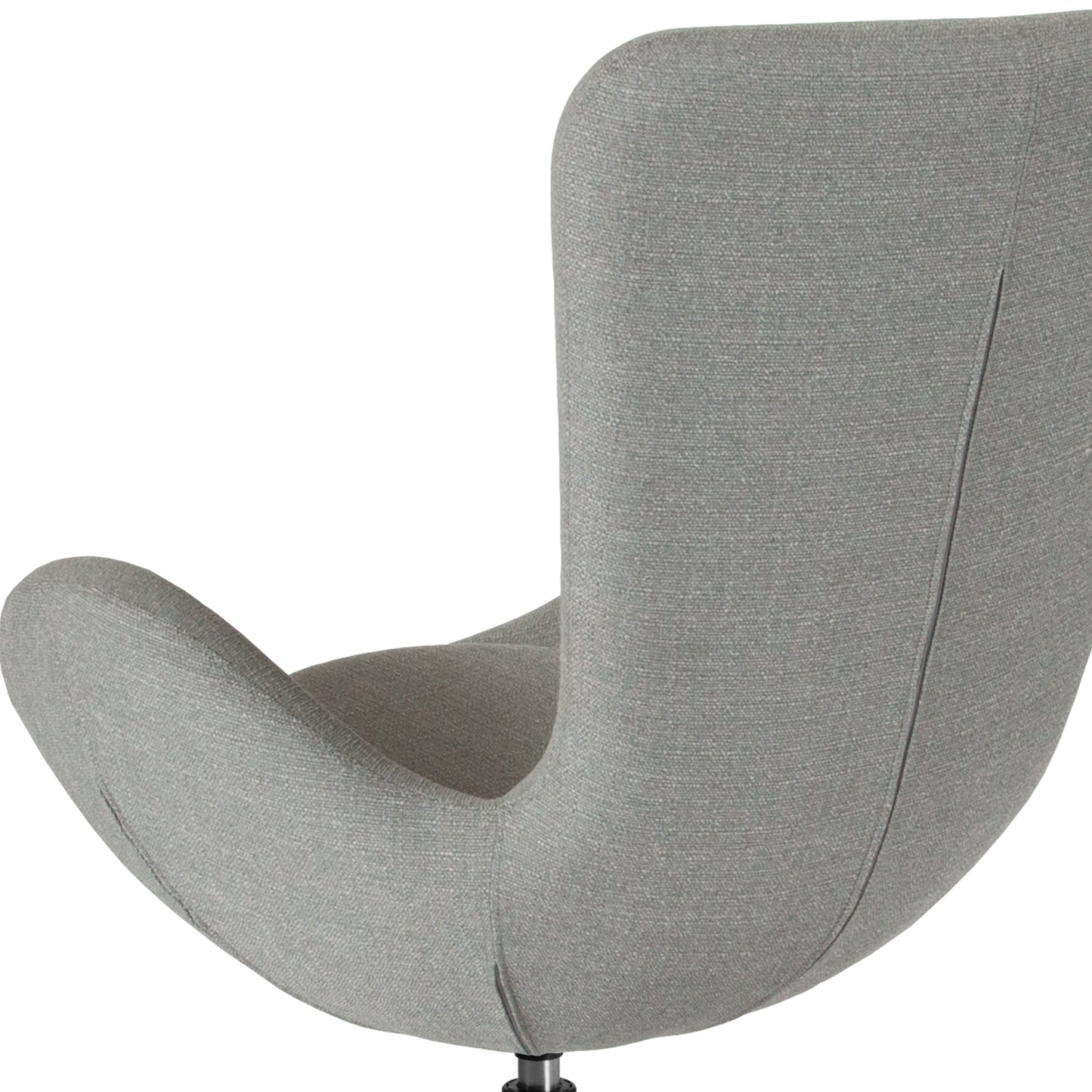 Egg Series Light Gray Fabric Side Reception Chair Light Gray Fabric