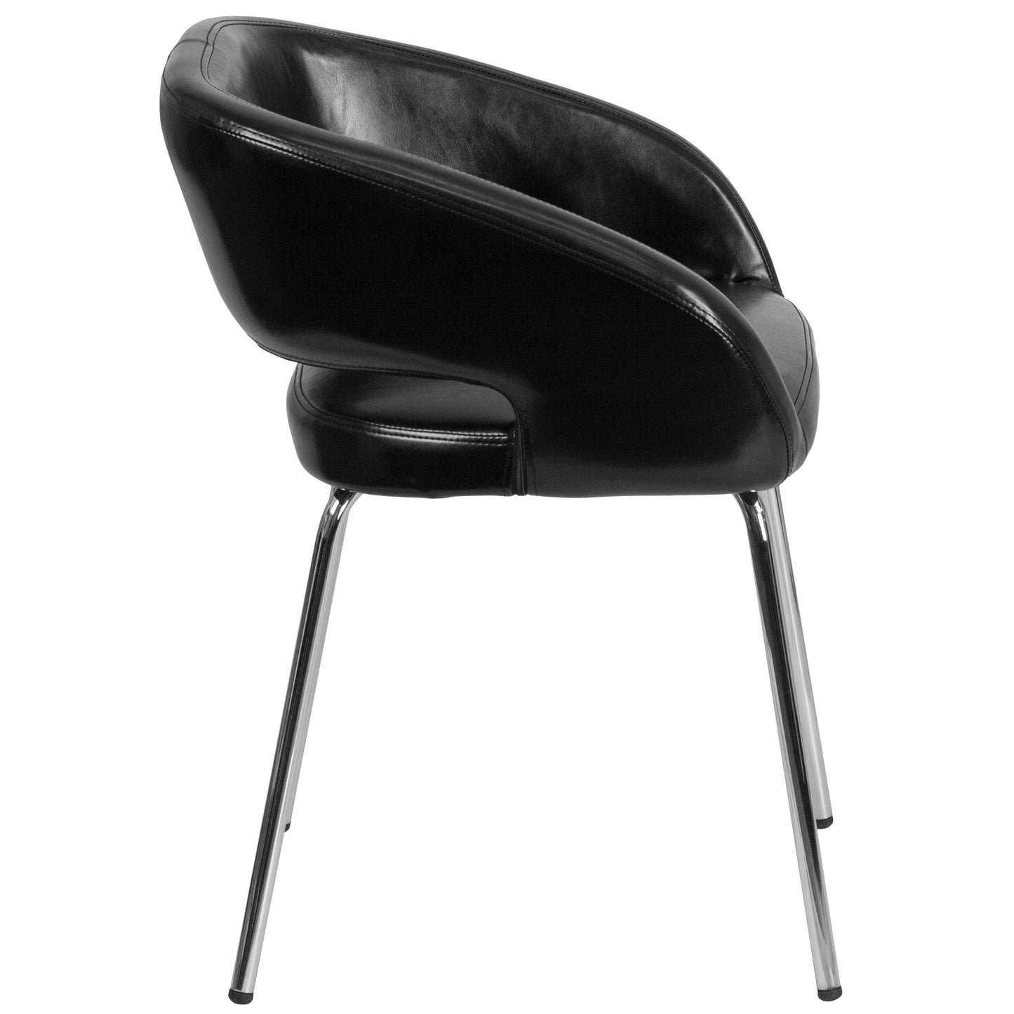 Fusion Series Contemporary Black LeatherSoft Side Reception Chair Black CH-162731-BK-GG