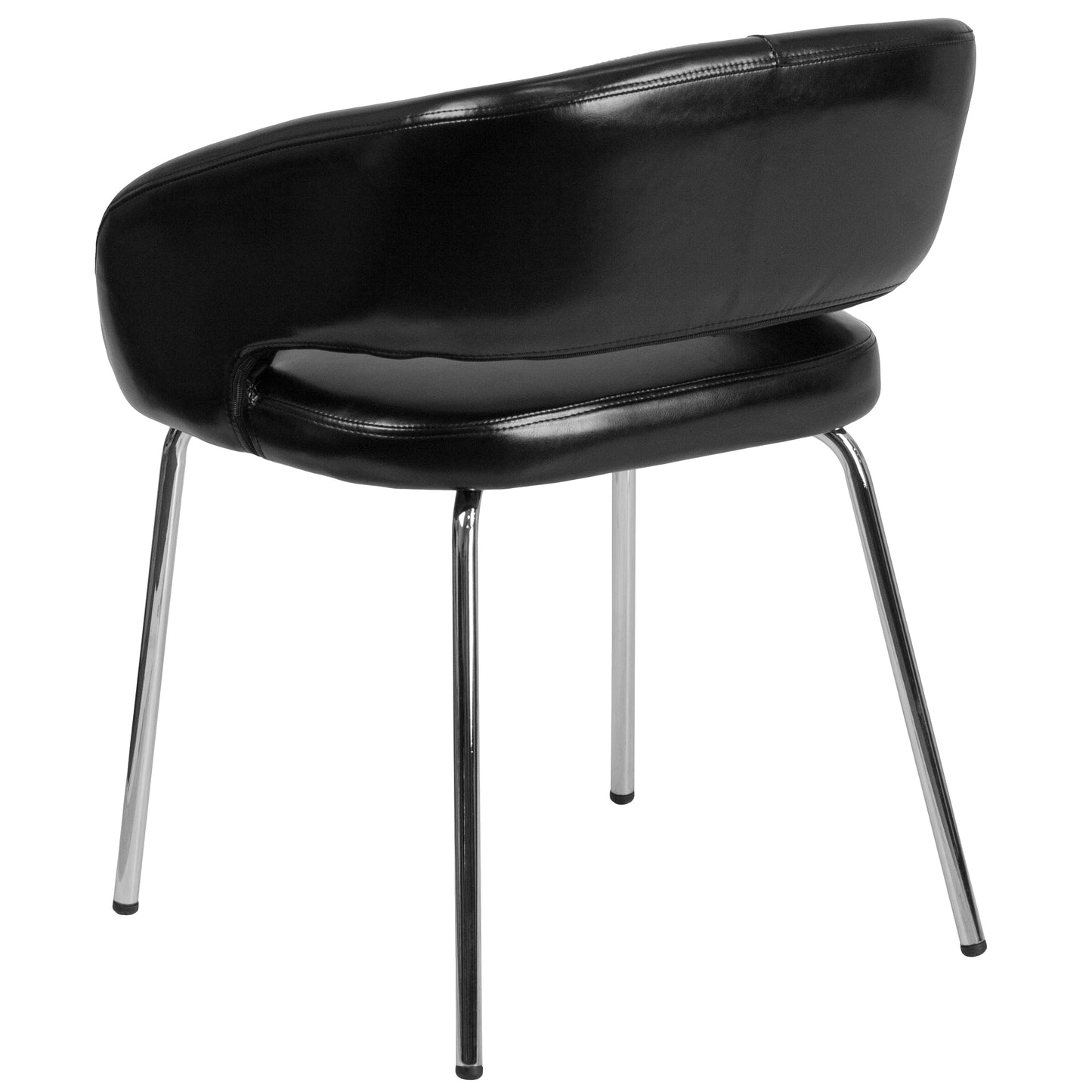 Fusion Series Contemporary Black LeatherSoft Side Reception Chair Black CH-162731-BK-GG