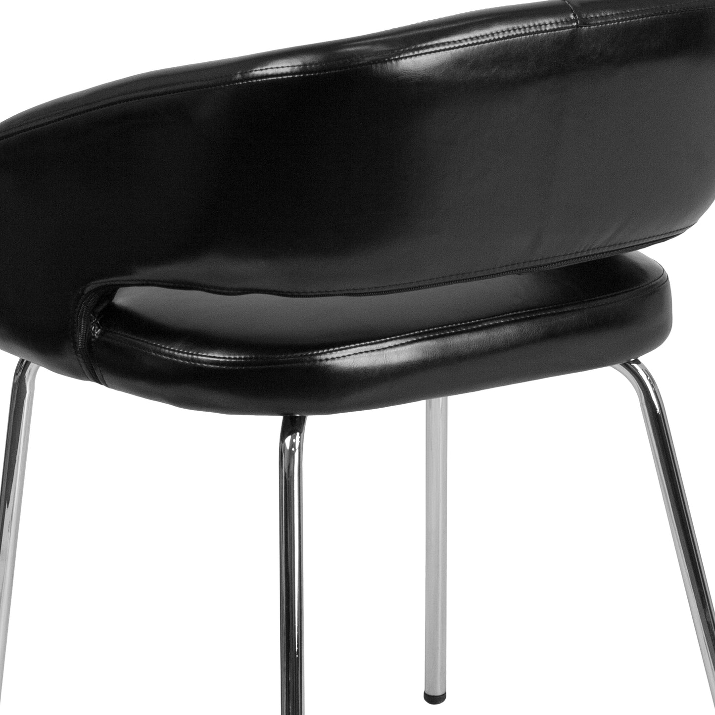 Fusion Series Contemporary Black LeatherSoft Side Reception Chair Black CH-162731-BK-GG