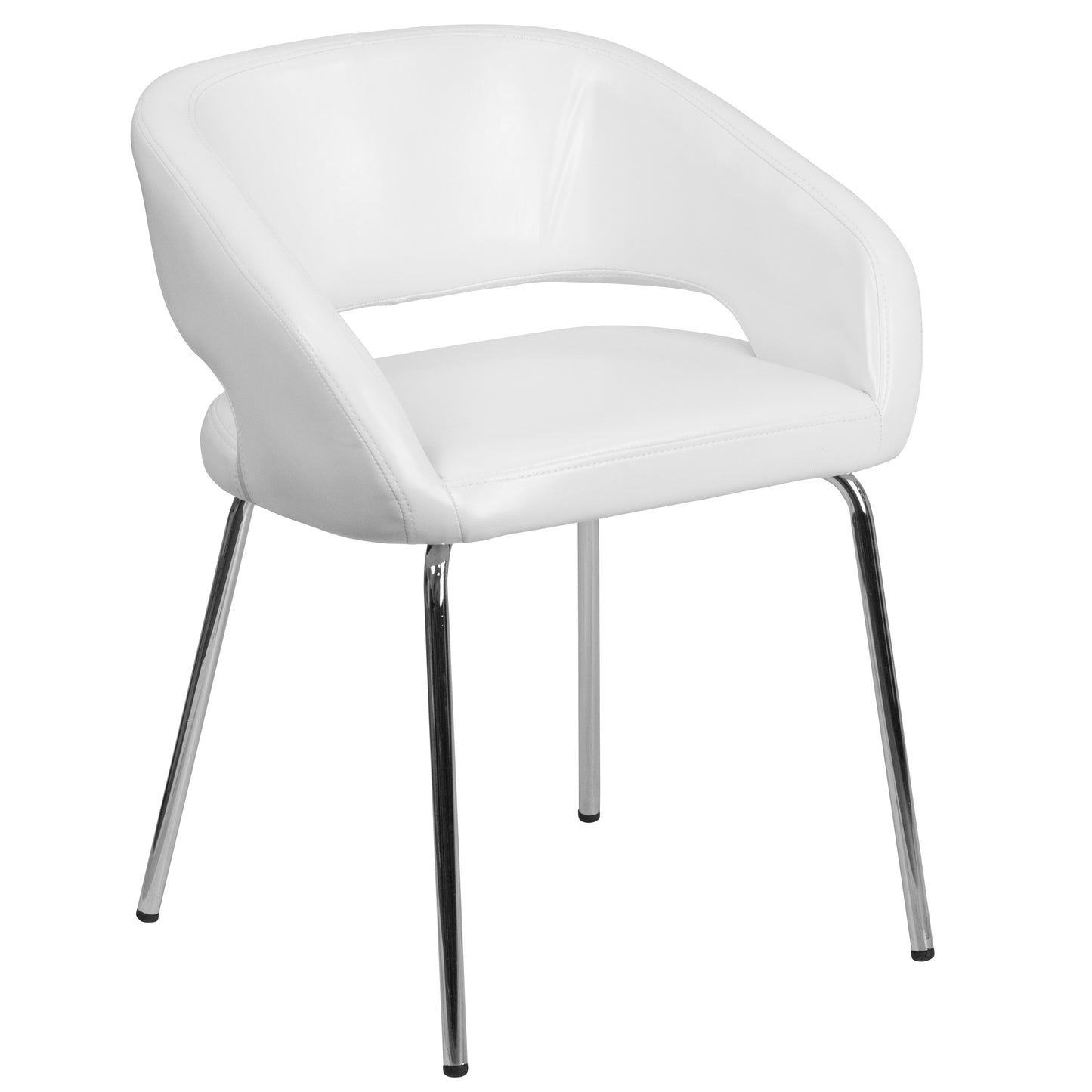 Fusion Series Contemporary White LeatherSoft Side Reception Chair White CH-162731-WH-GG