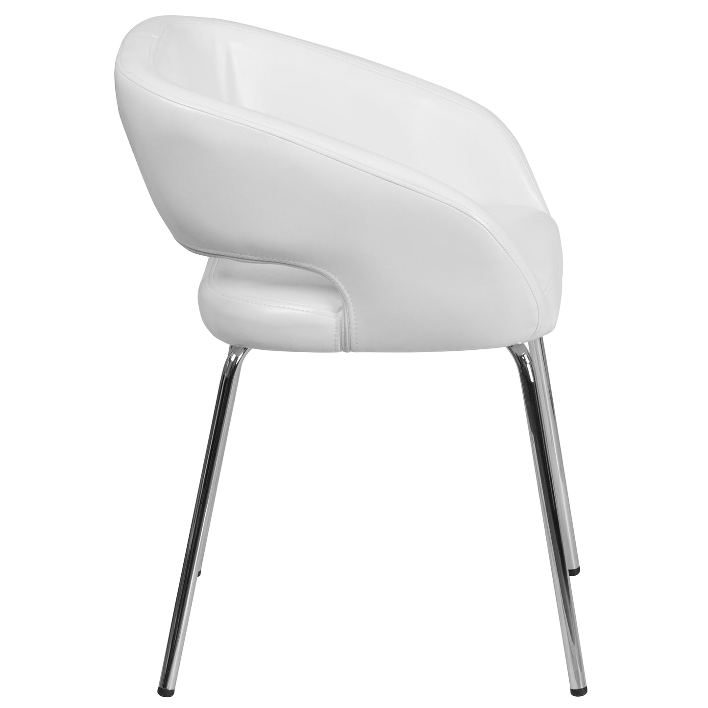 Fusion Series Contemporary White LeatherSoft Side Reception Chair White CH-162731-WH-GG