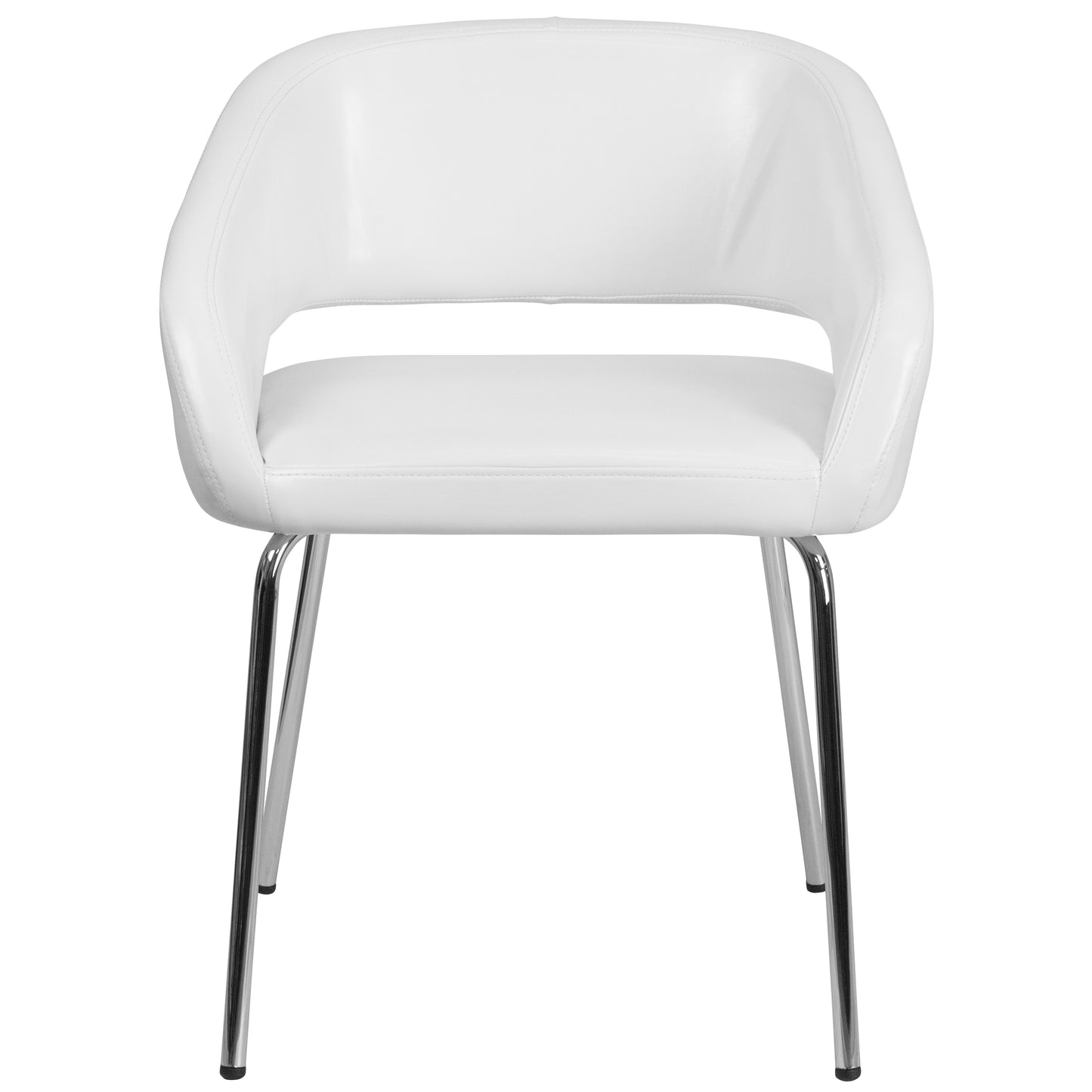 Fusion Series Contemporary White LeatherSoft Side Reception Chair White CH-162731-WH-GG