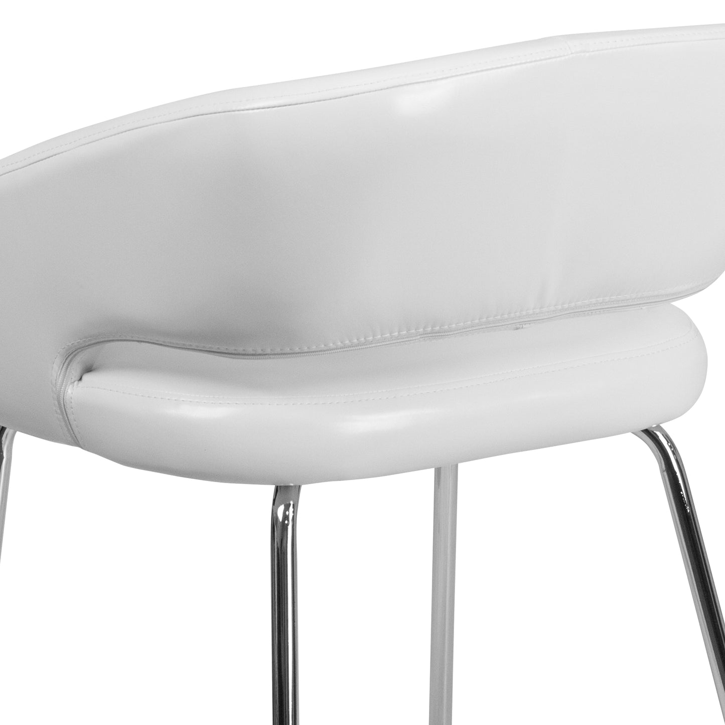 Fusion Series Contemporary White LeatherSoft Side Reception Chair White CH-162731-WH-GG