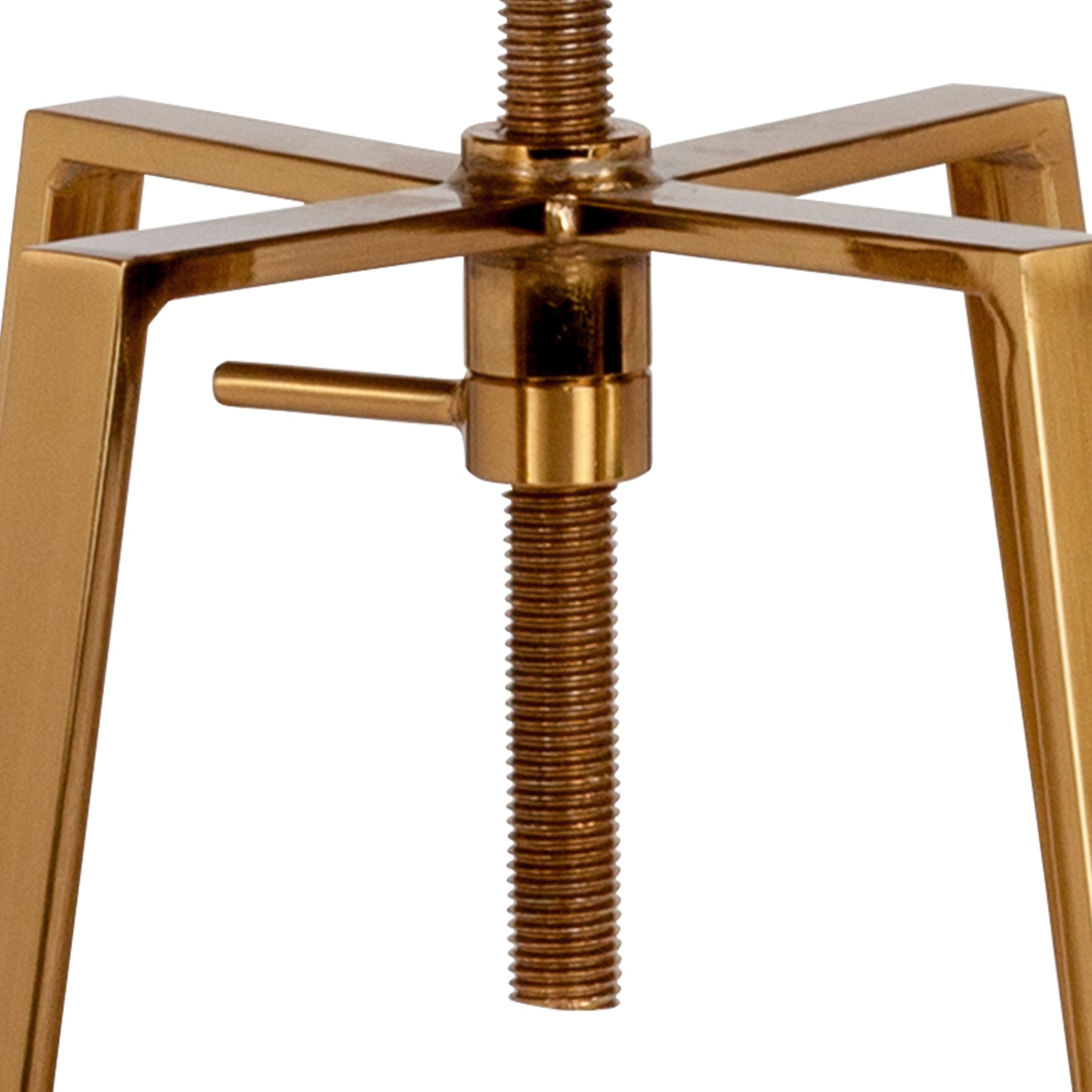 Toledo Industrial Style Barstool with Swivel Lift Adjustable Height Seat in Gold Finish Gold