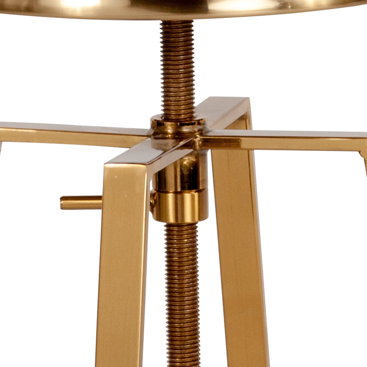 Toledo Industrial Style Barstool with Swivel Lift Adjustable Height Seat in Gold Finish Gold