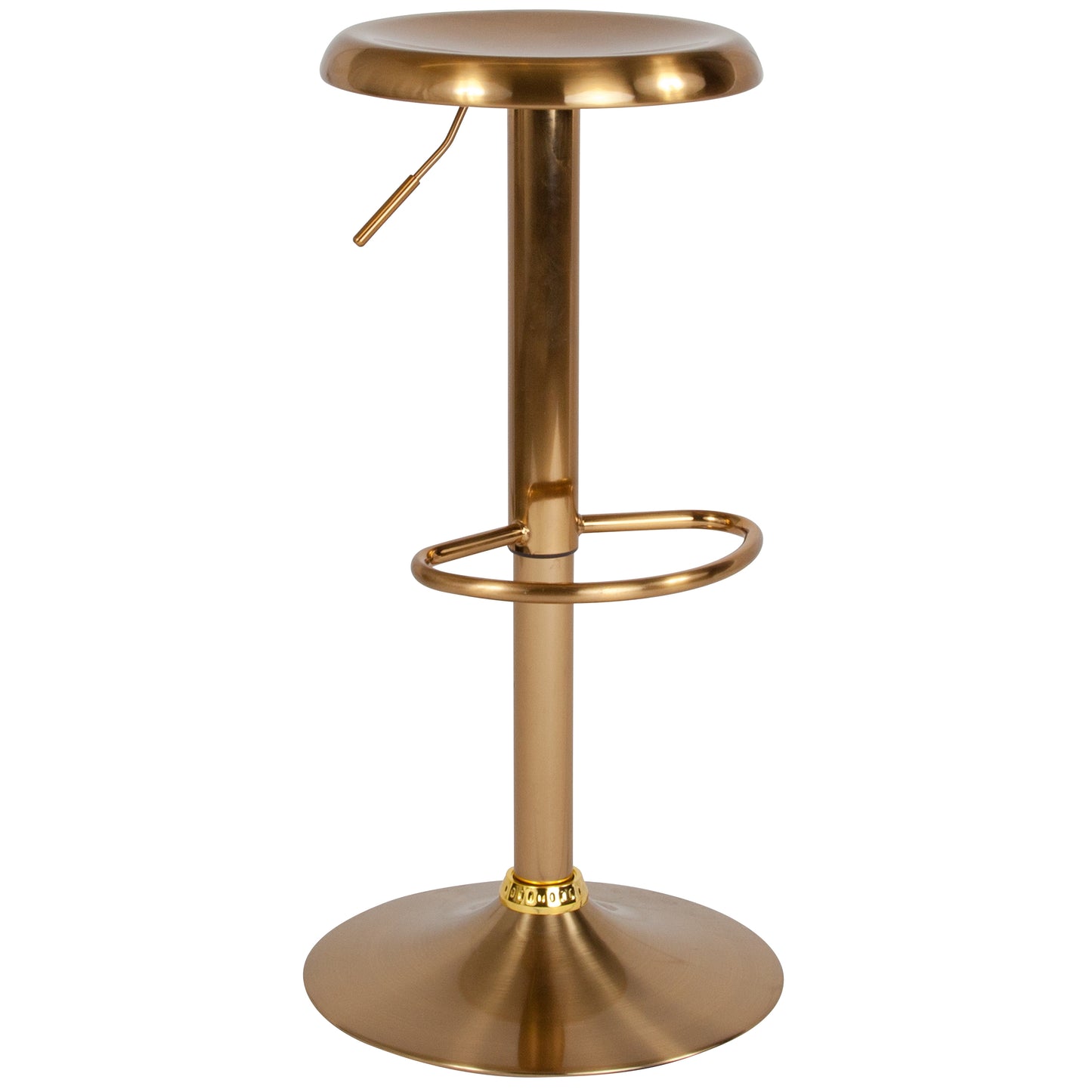 Madrid Series Adjustable Height Retro Barstool in Gold Finish Gold