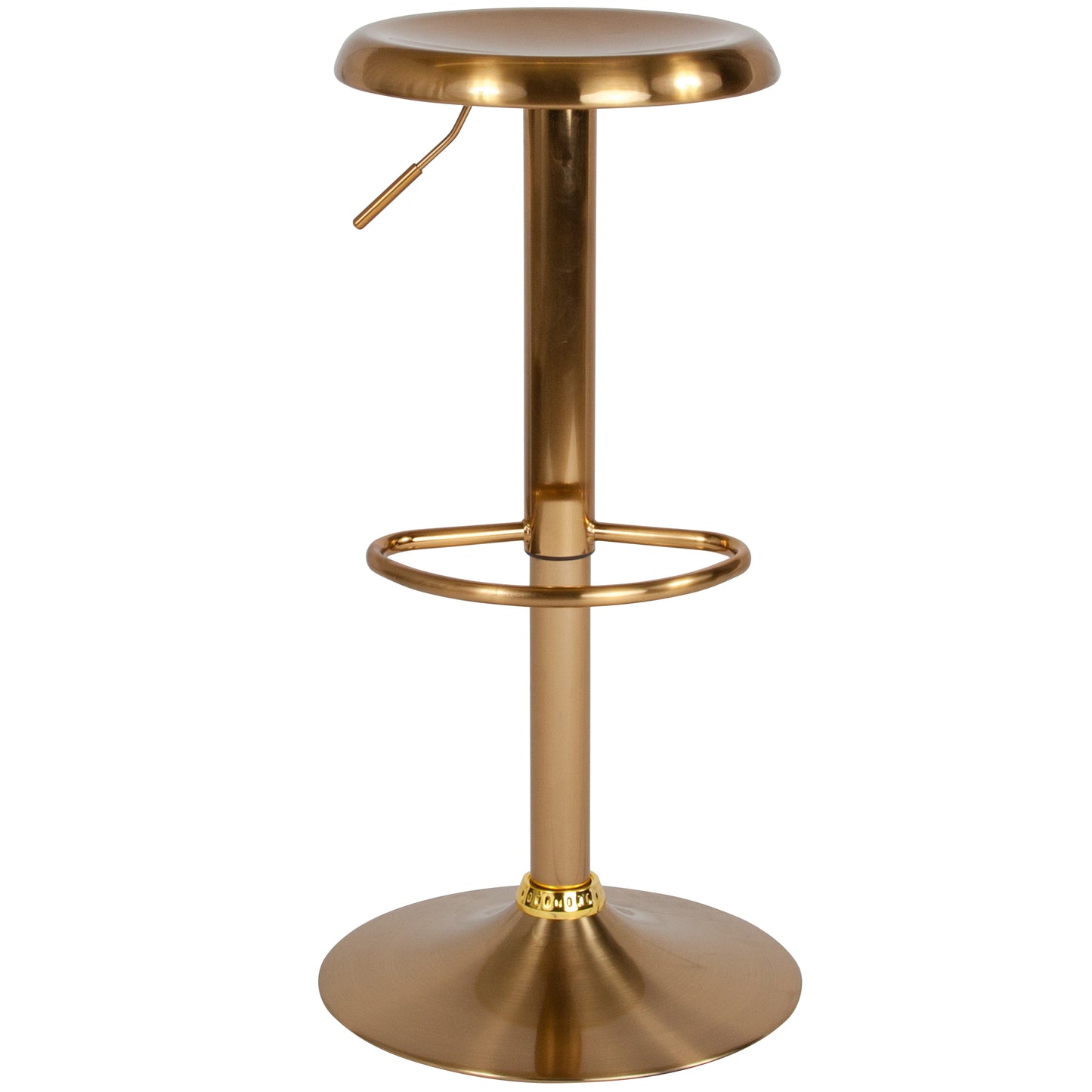 Madrid Series Adjustable Height Retro Barstool in Gold Finish Gold