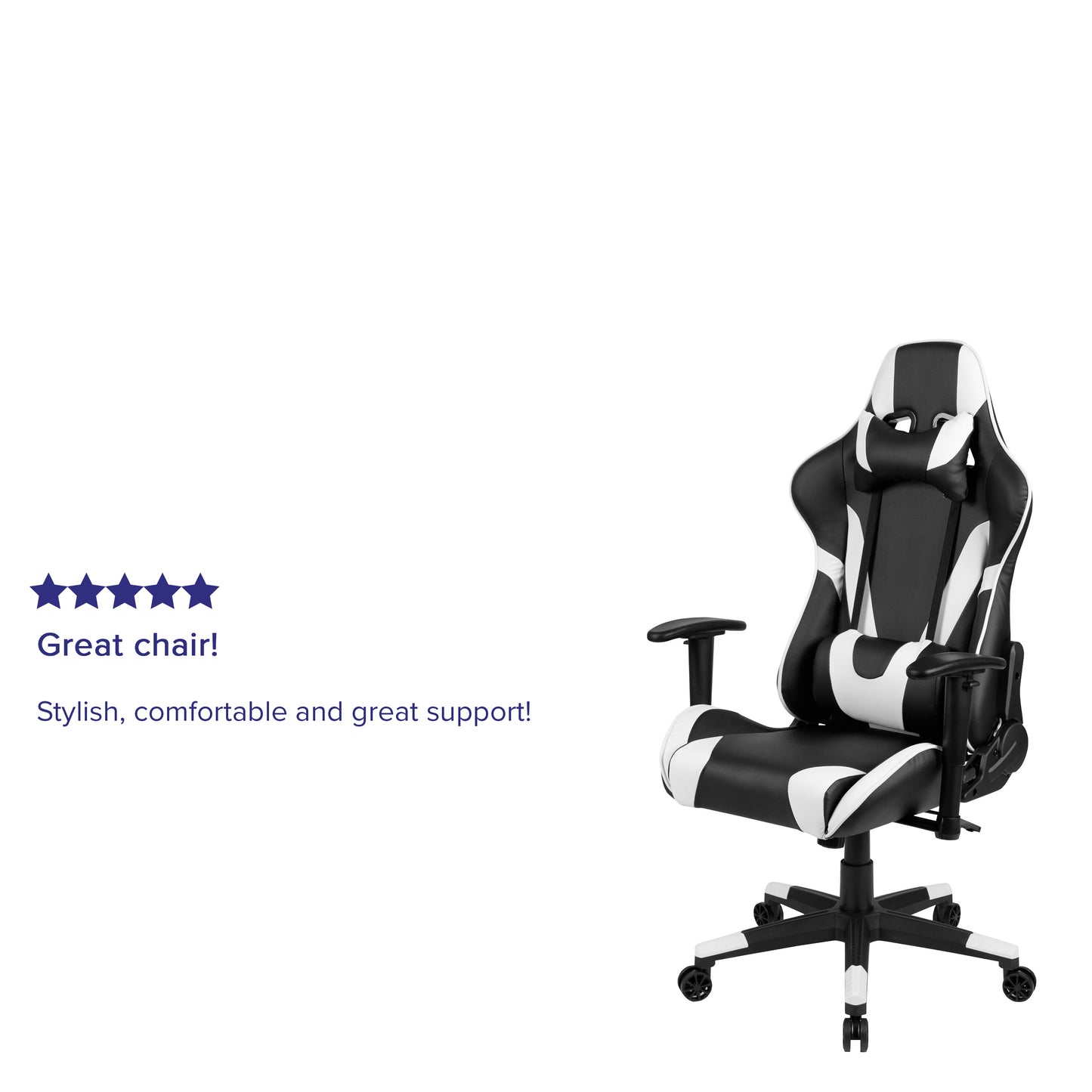 X20 Gaming Chair Racing Office Ergonomic Computer PC Adjustable Swivel Chair with Fully Reclining Back in Black LeatherSoft Black CH-187230-1-BK-GG