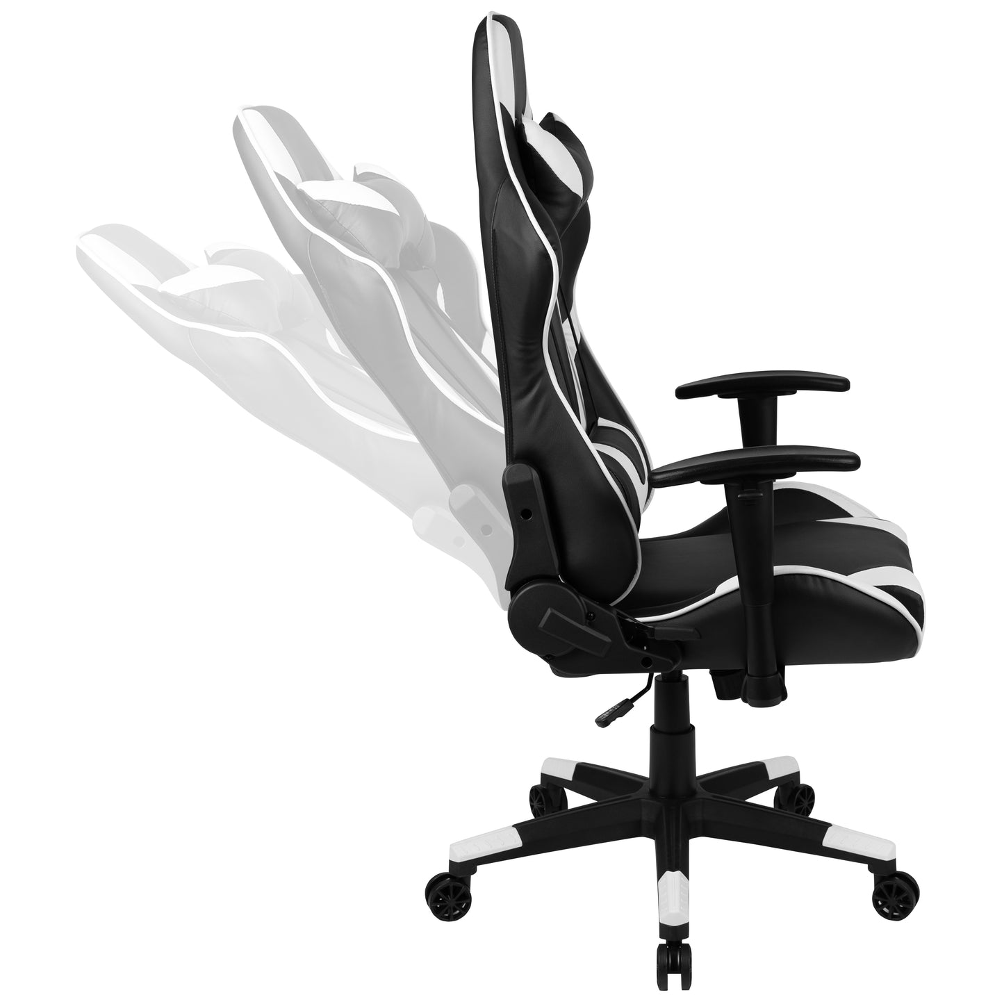 X20 Gaming Chair Racing Office Ergonomic Computer PC Adjustable Swivel Chair with Fully Reclining Back in Black LeatherSoft Black CH-187230-1-BK-GG