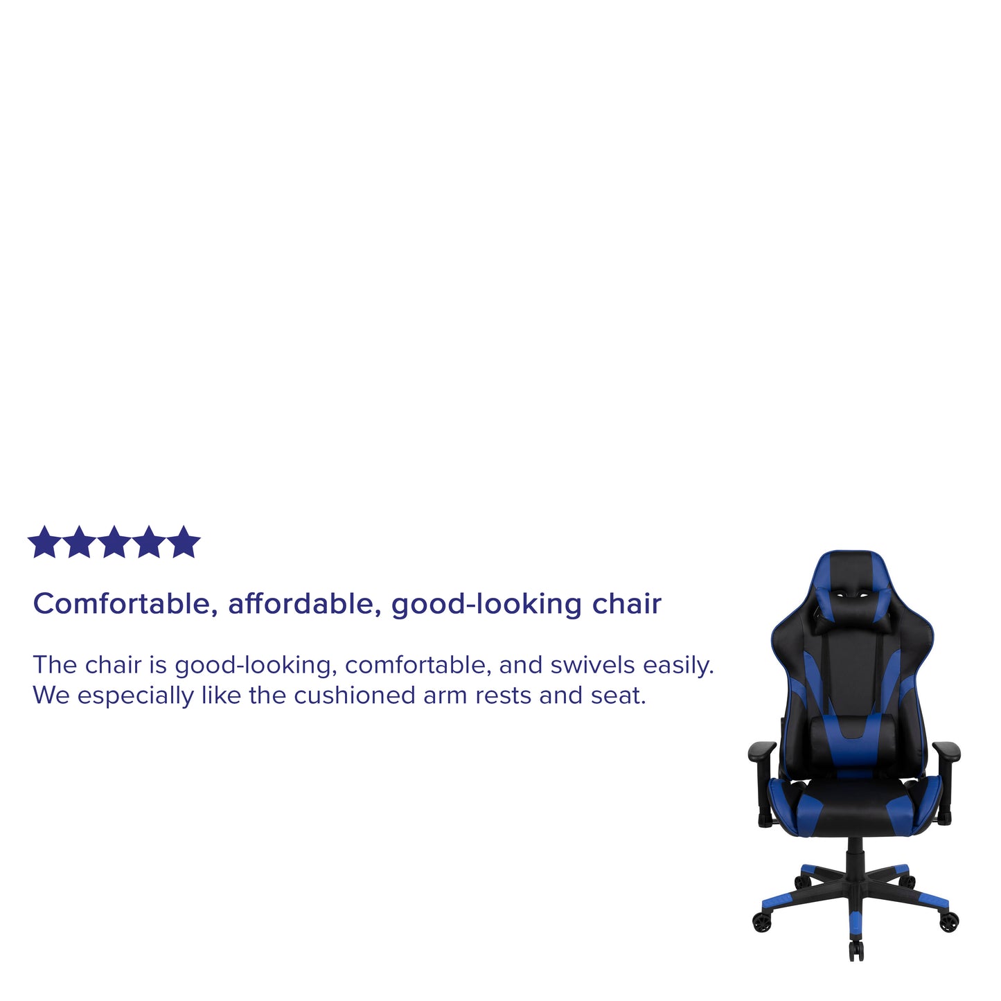 X20 Gaming Chair Racing Office Ergonomic Computer PC Adjustable Swivel Chair with Reclining Back in Blue LeatherSoft Blue