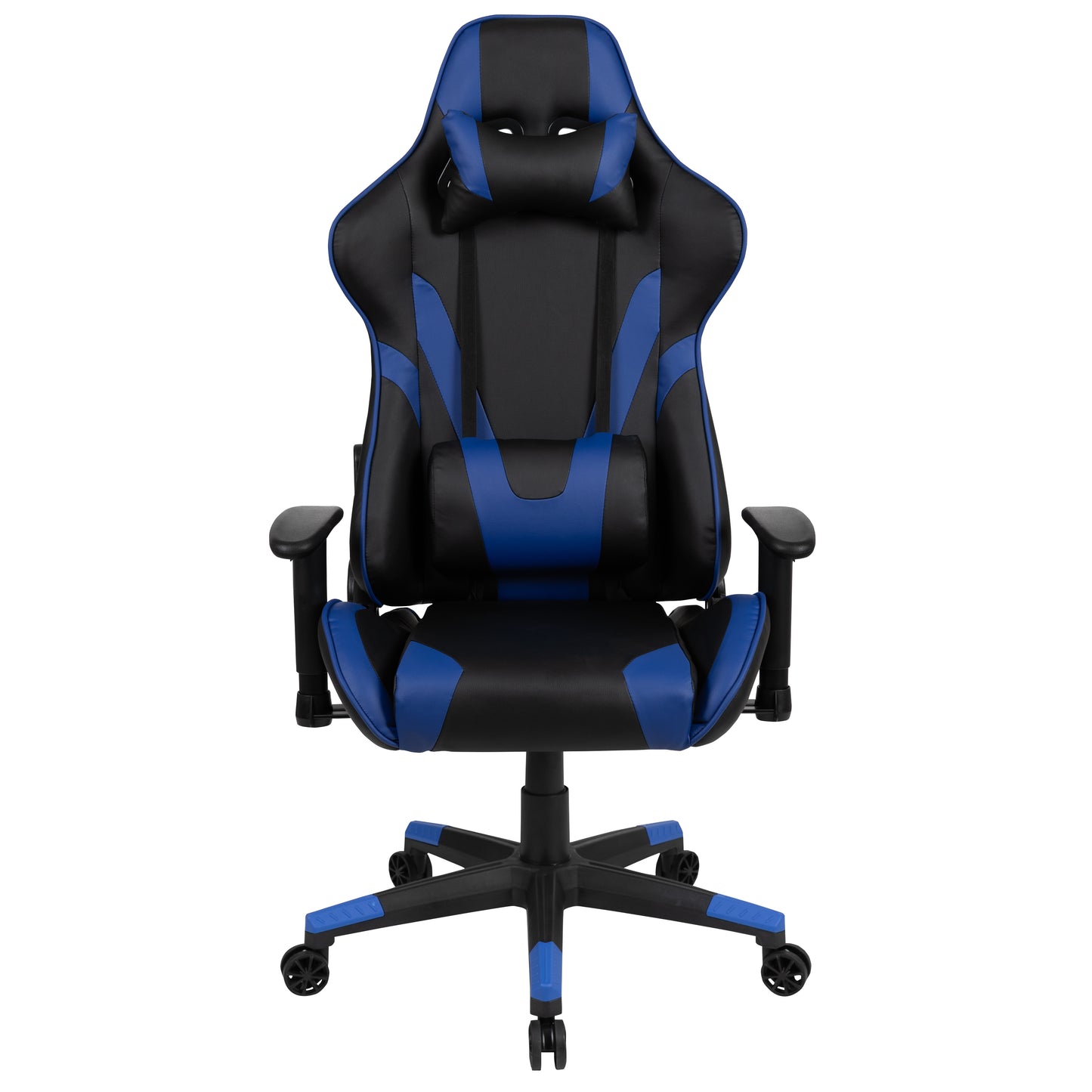 X20 Gaming Chair Racing Office Ergonomic Computer PC Adjustable Swivel Chair with Reclining Back in Blue LeatherSoft Blue